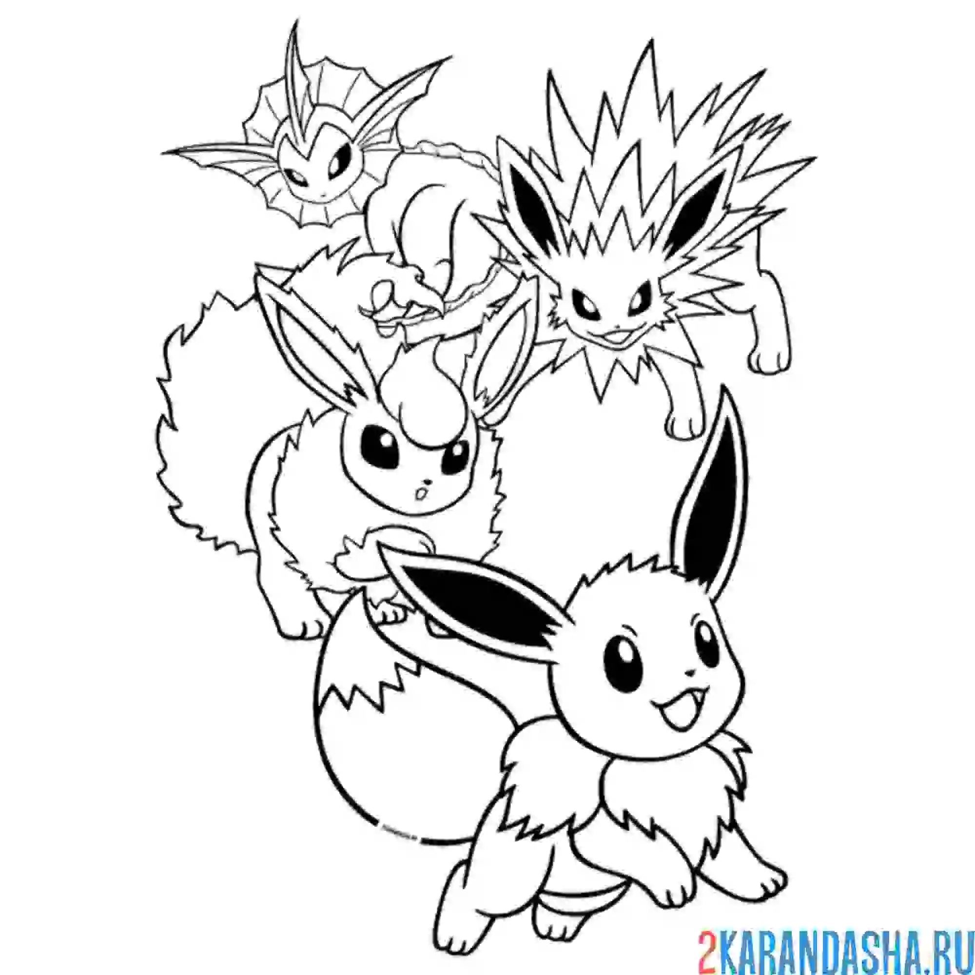 Раскраска иви эволюция