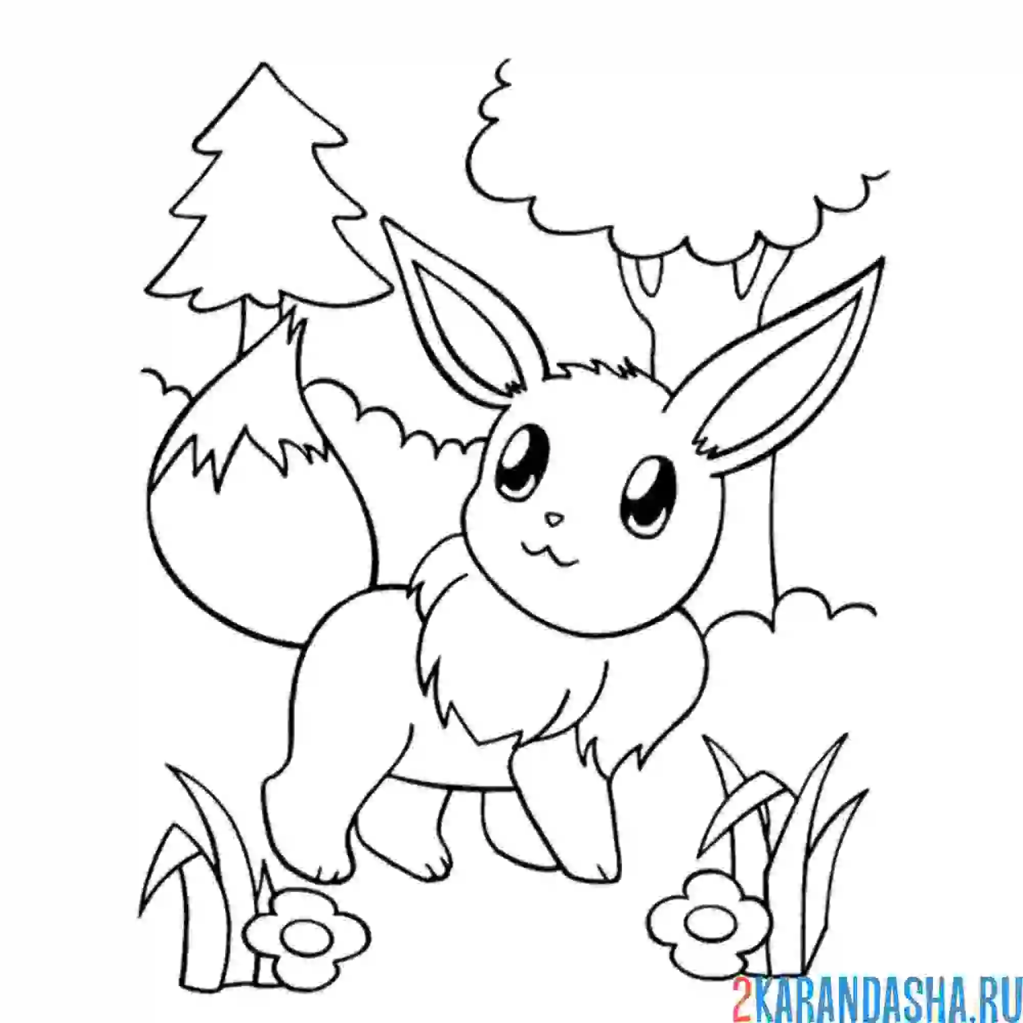 Раскраска иви в лесу