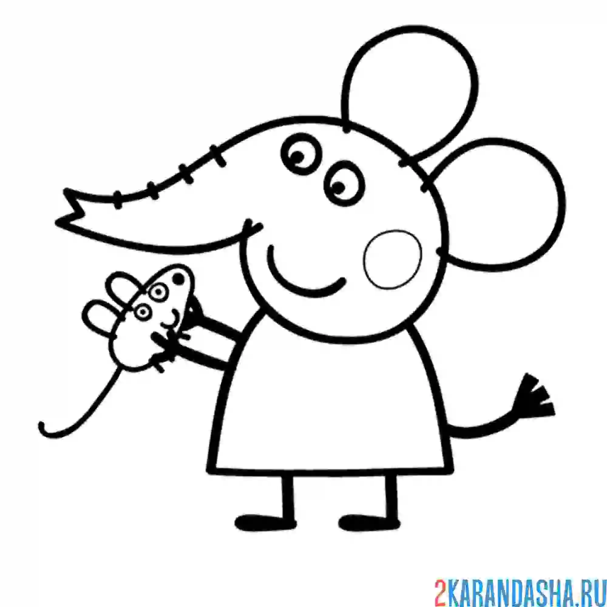 Раскраска слоненок эмили