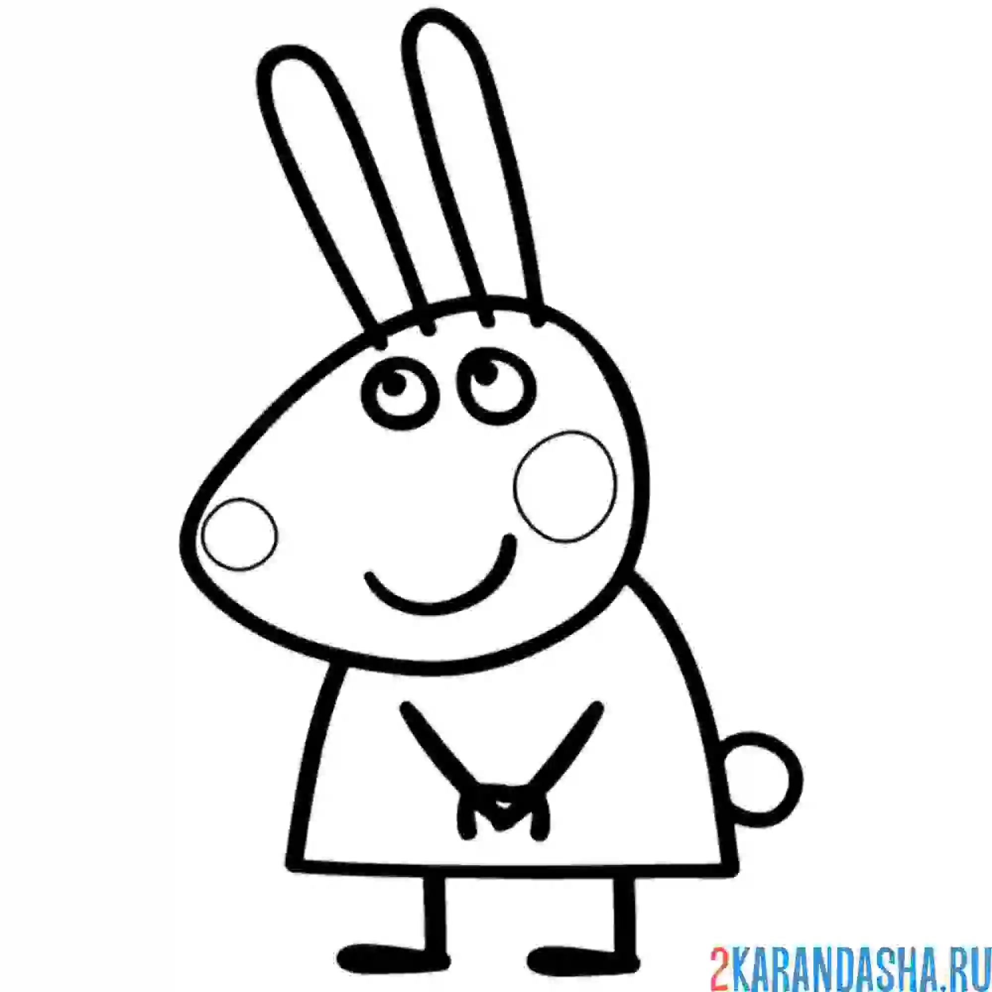 Раскраска крольчонок ребекка