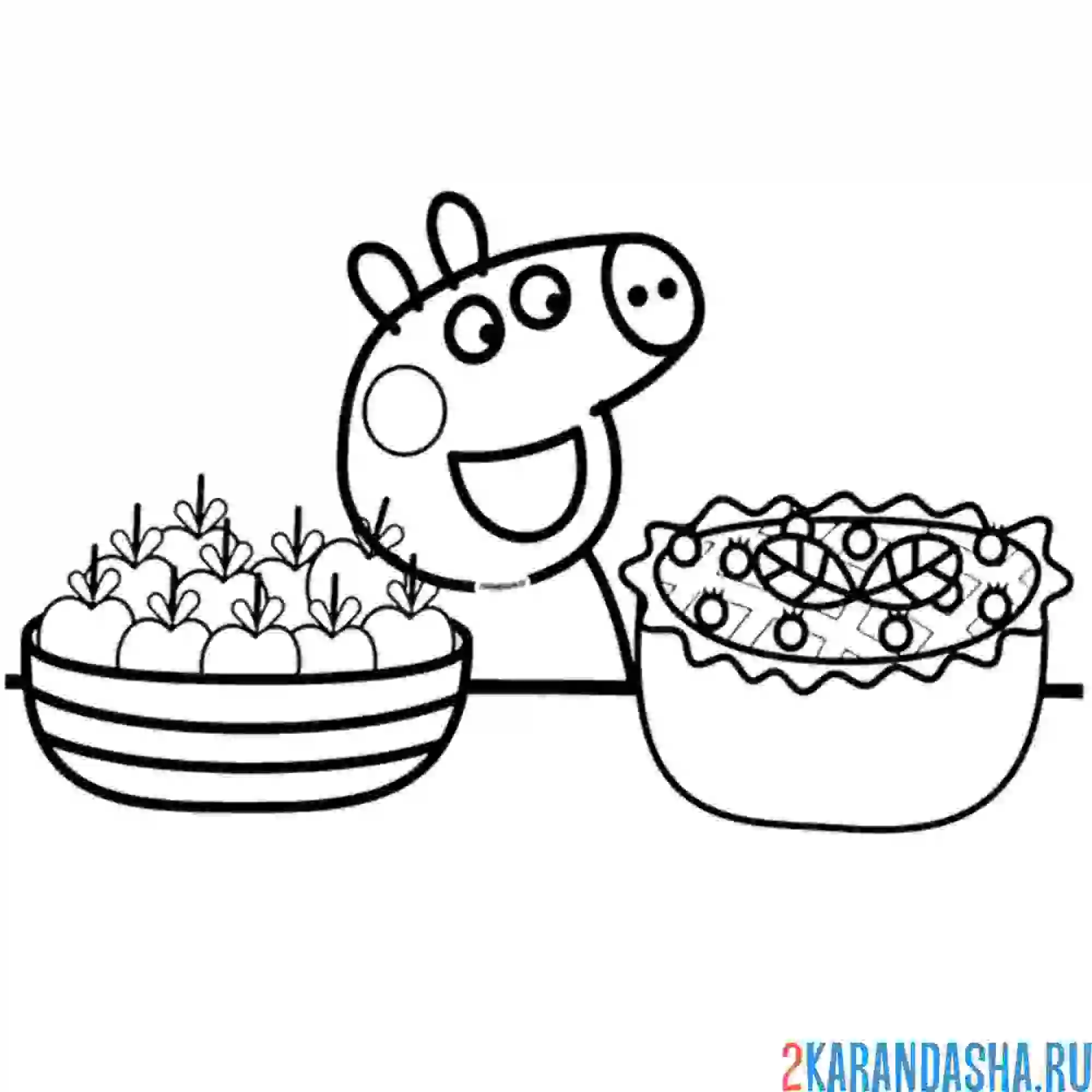 Раскраска с овощами