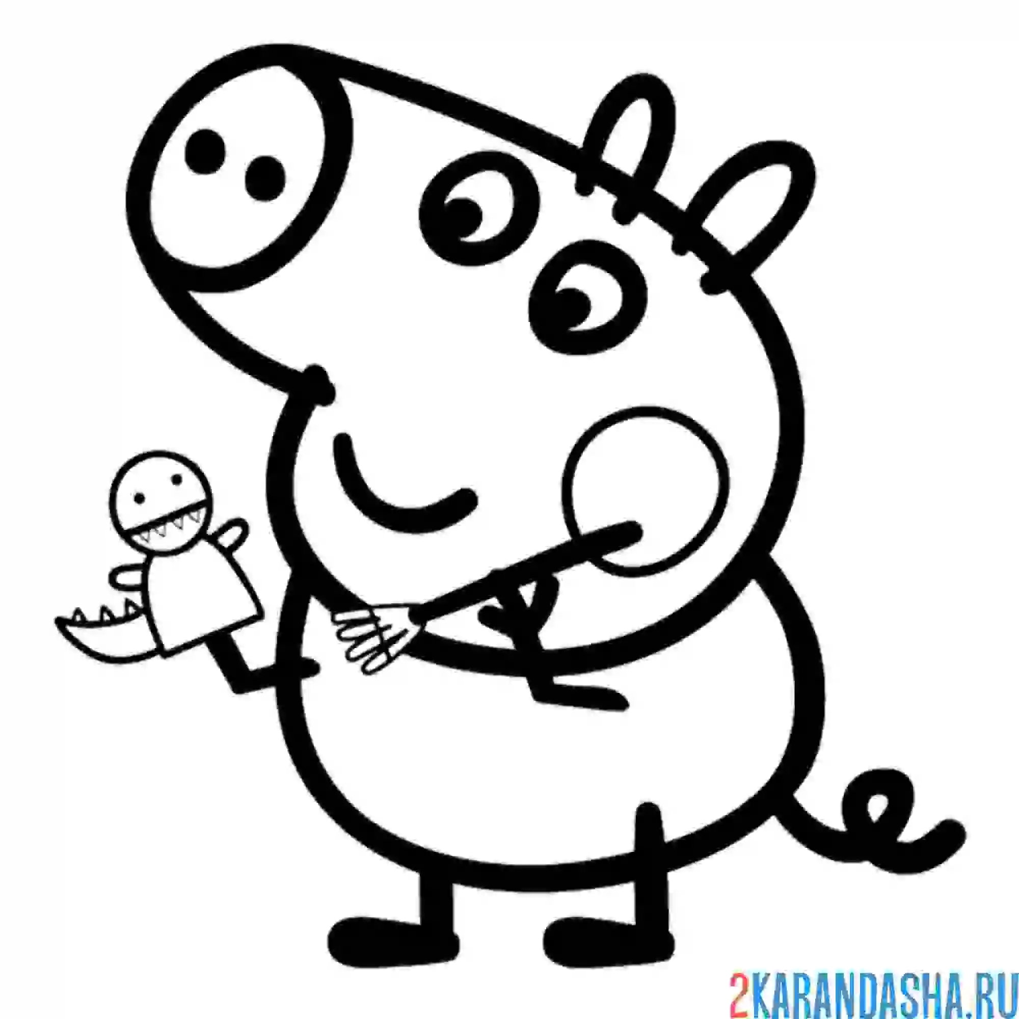 Раскраска братик джордж с игрушкой