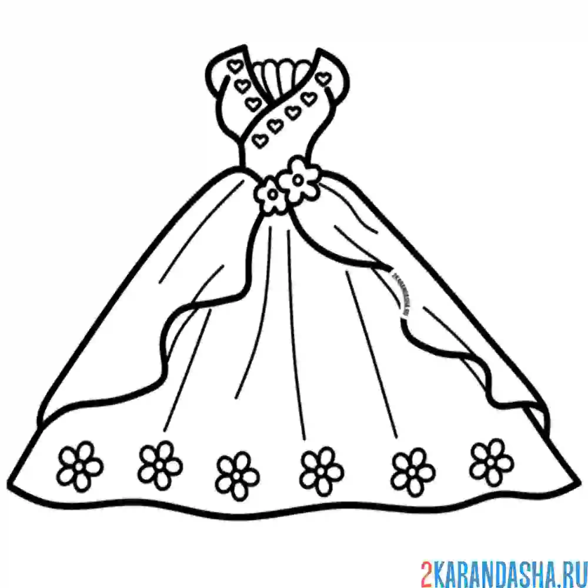 Раскраска вечернее платье