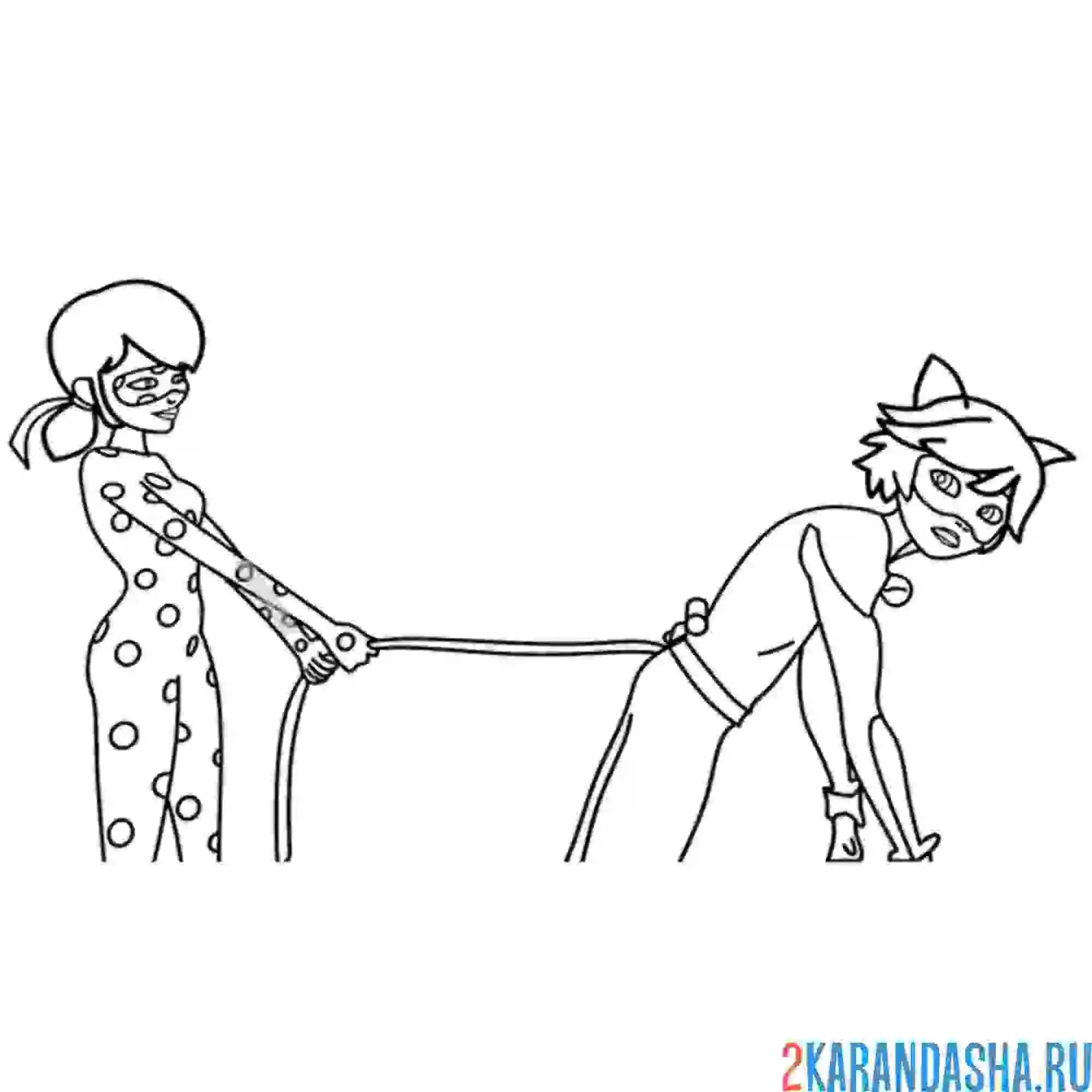 Раскраска с супер котом на хвосте