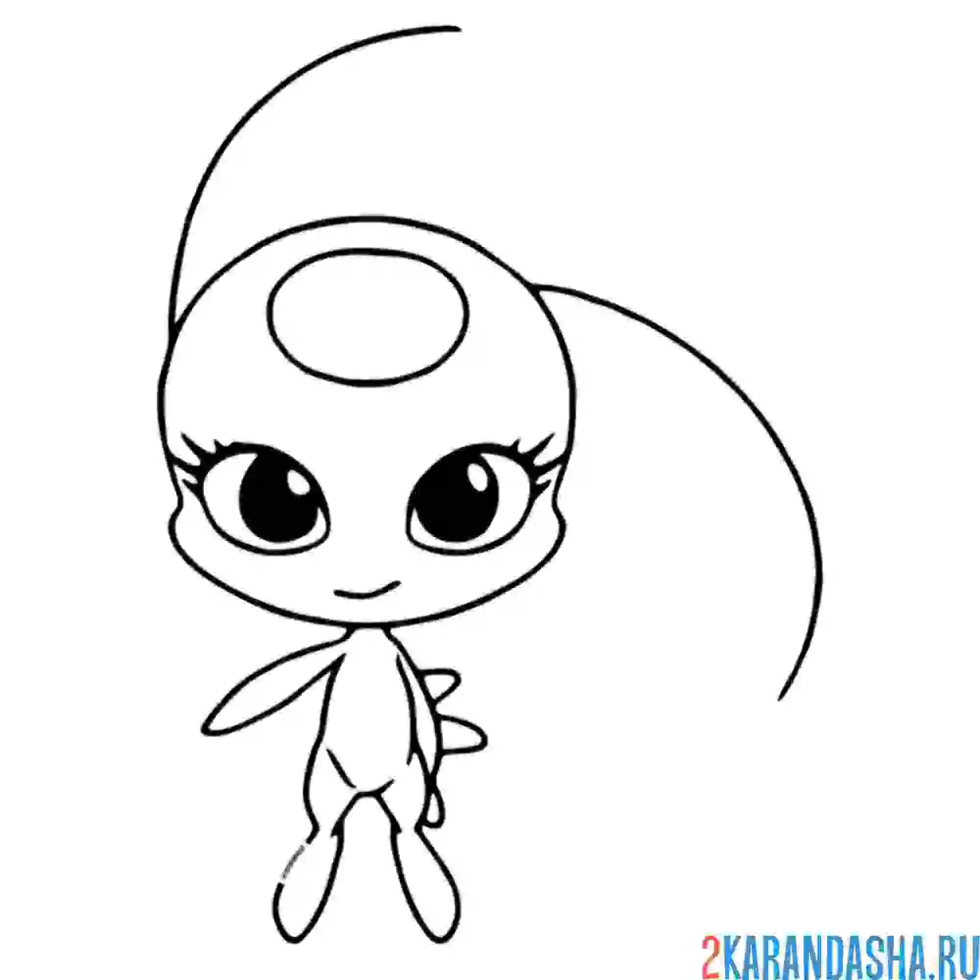 Раскраска квами тикки (леди баг)