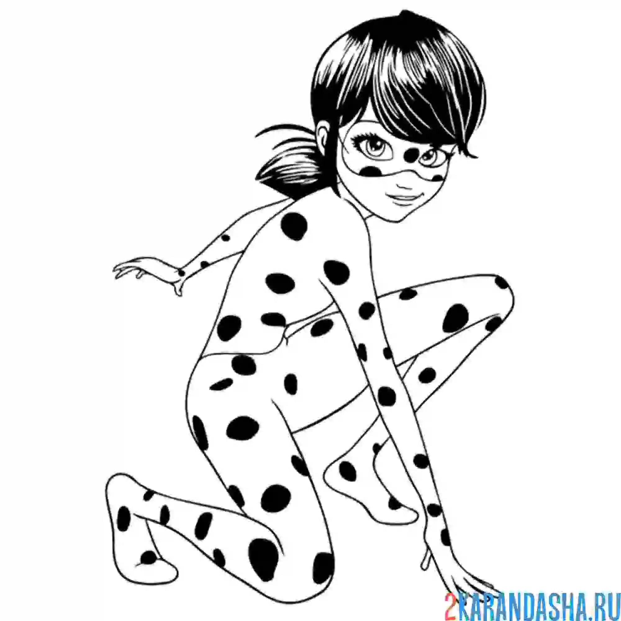 Раскраска маринетт супергерой леди баг