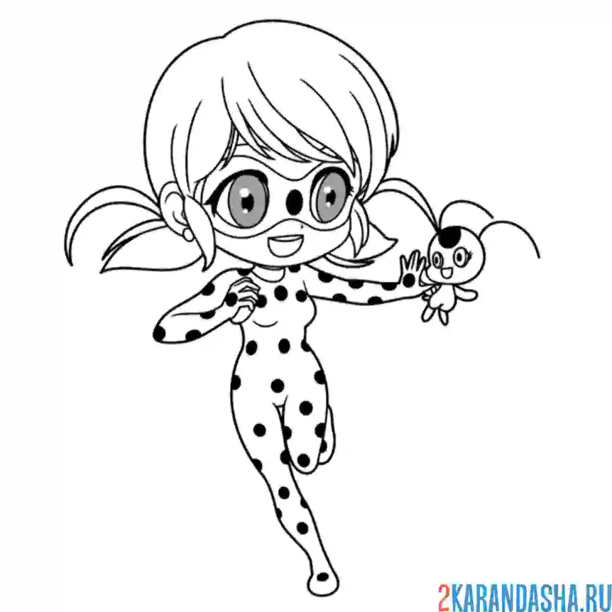 Раскраска леди баг героиня с тикки