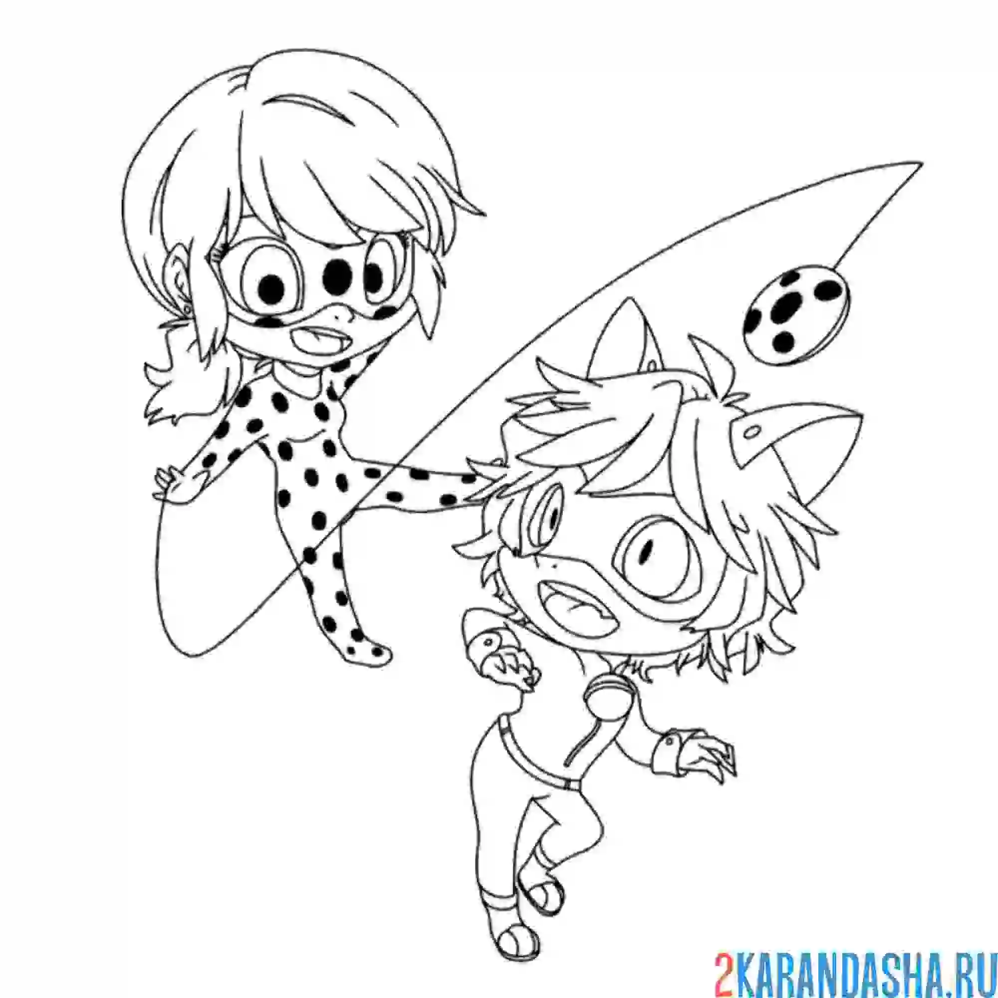 Раскраска леди баг и супер кот