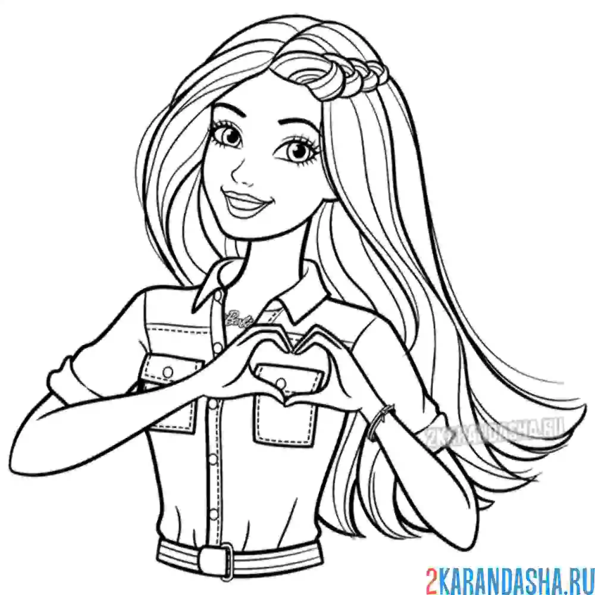 Раскраска барби красивая модница