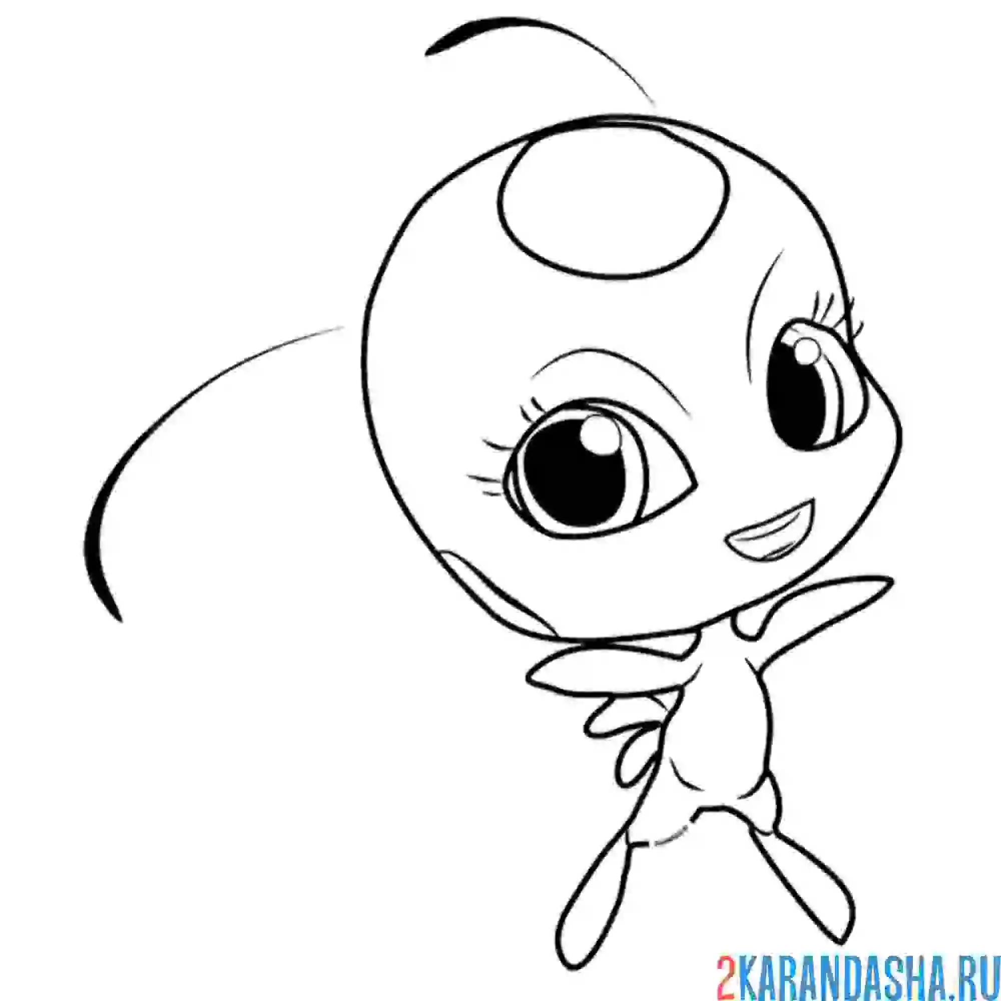 Раскраска квами тикки милашка