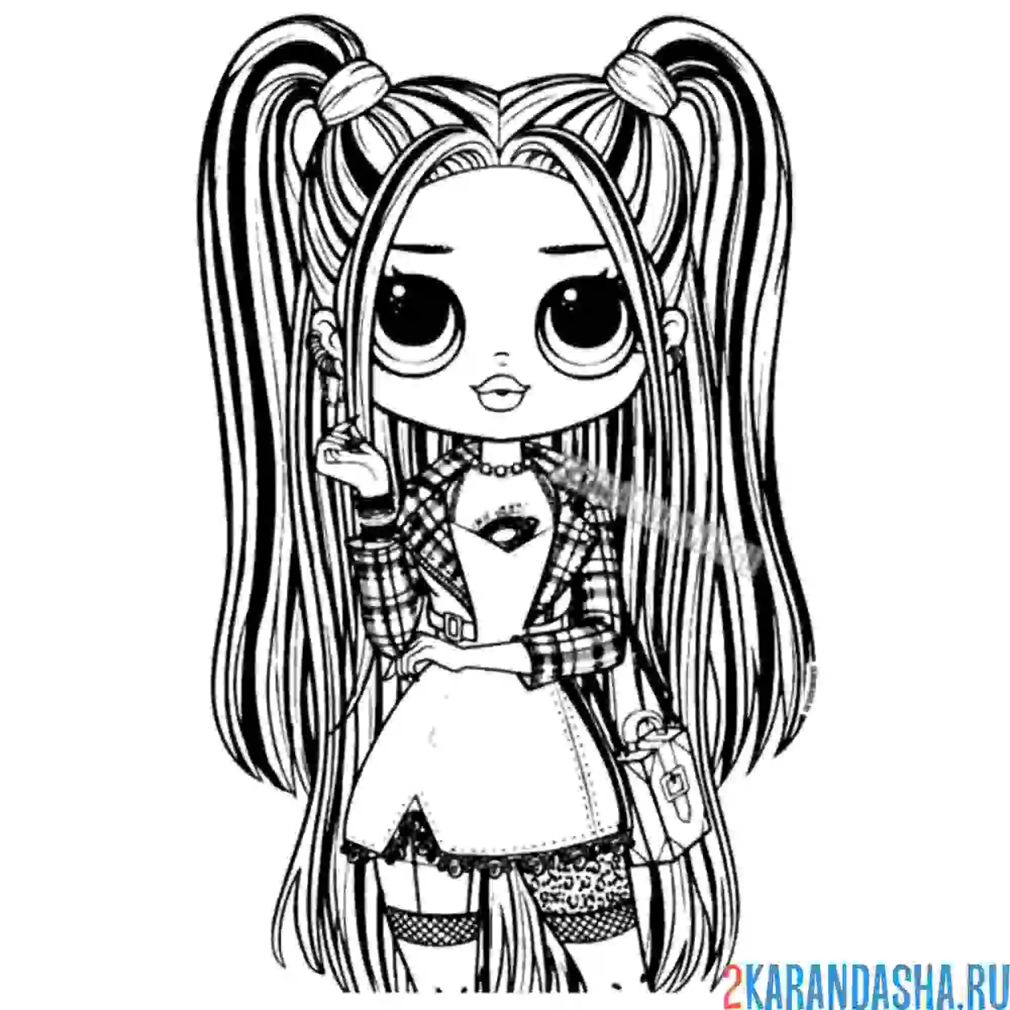 Раскраска кукла лол omg (alt grrrl)