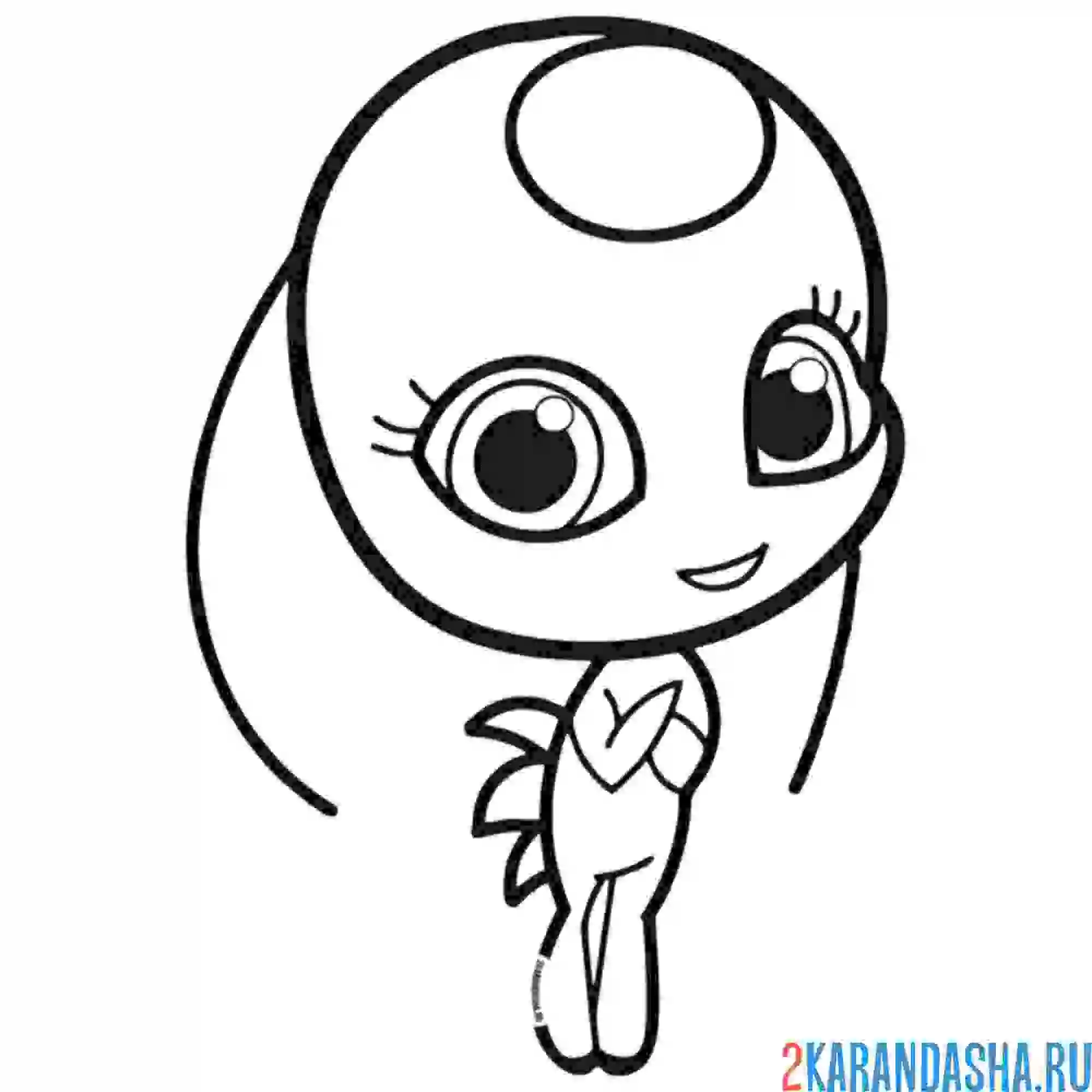 Раскраска милый квами тикки