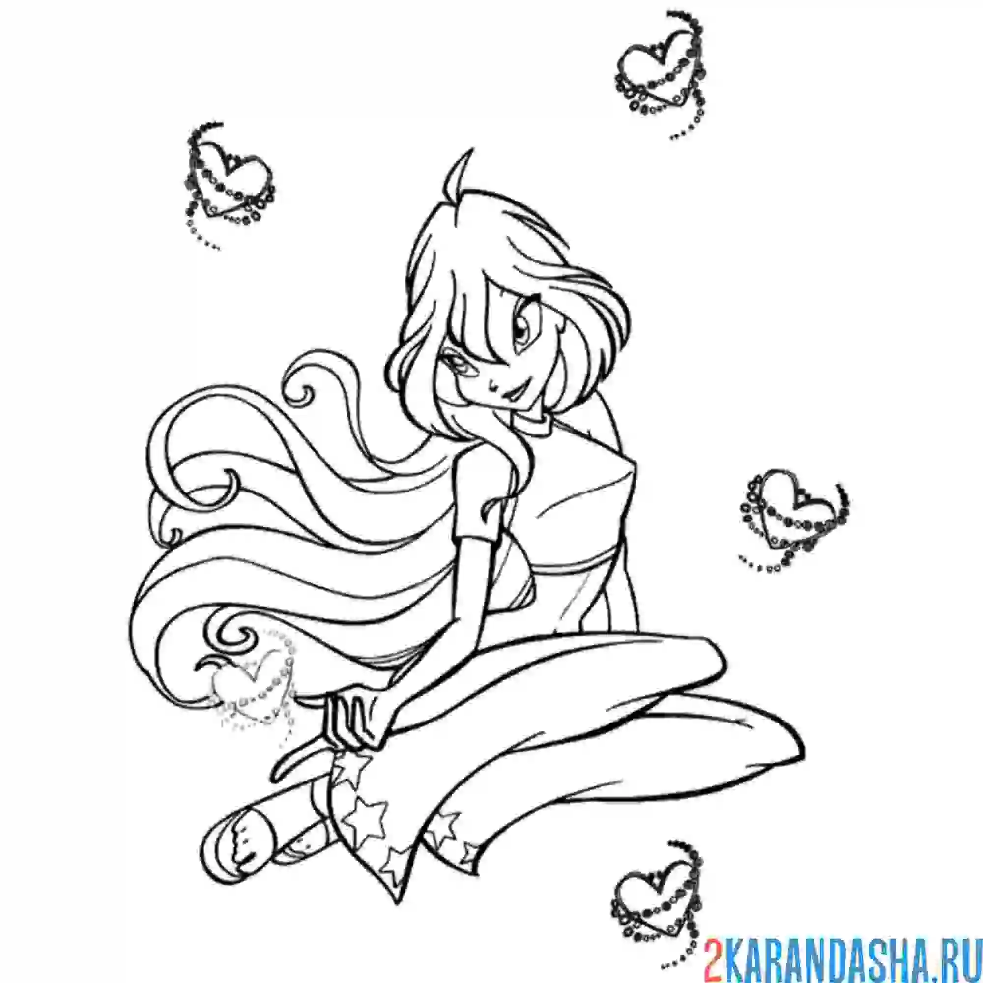 Раскраска блум принцесса