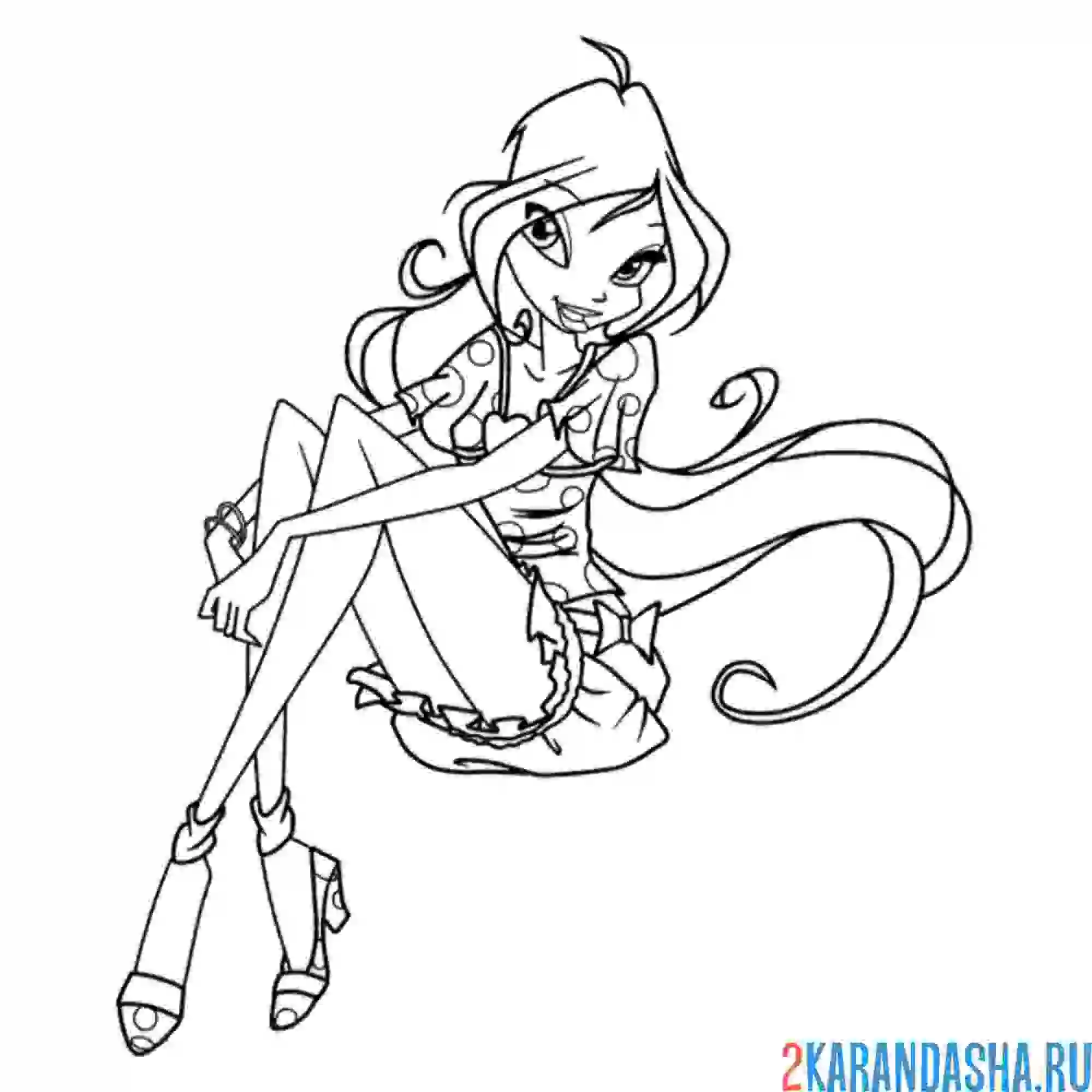 Раскраска красивая блум