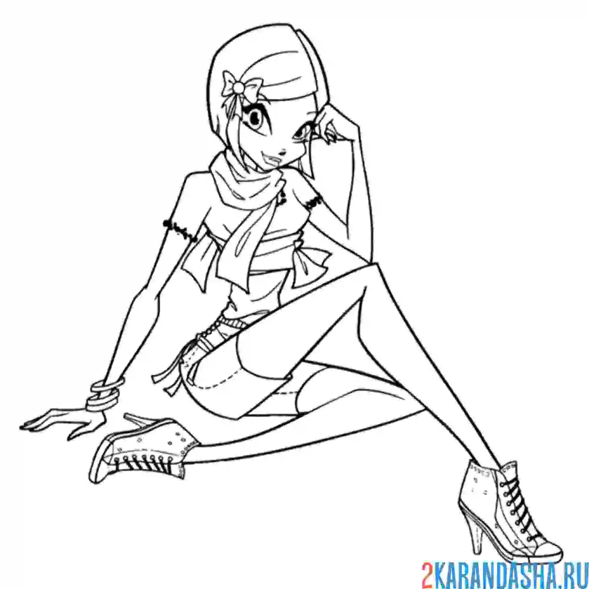 Раскраска текна в обычной одежде