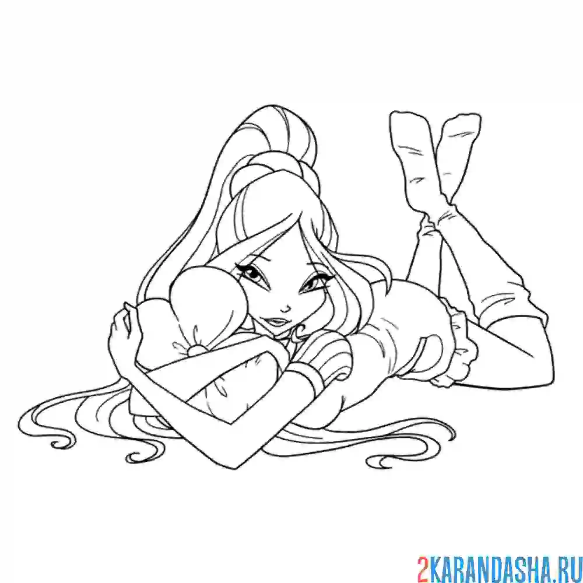 Раскраска флора с хвостиком