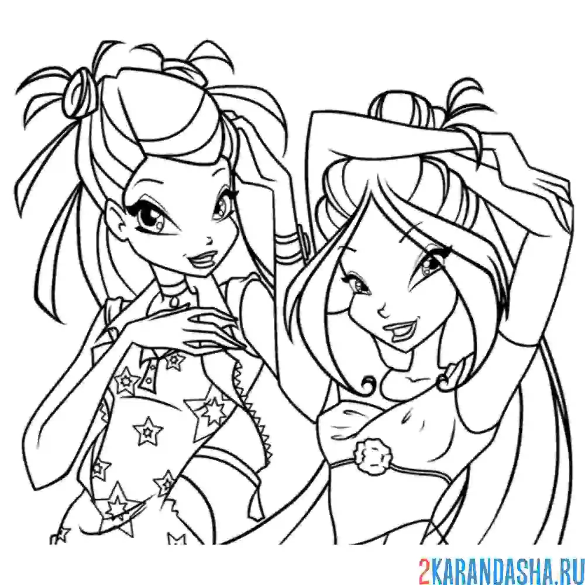 Раскраска флора и лейла