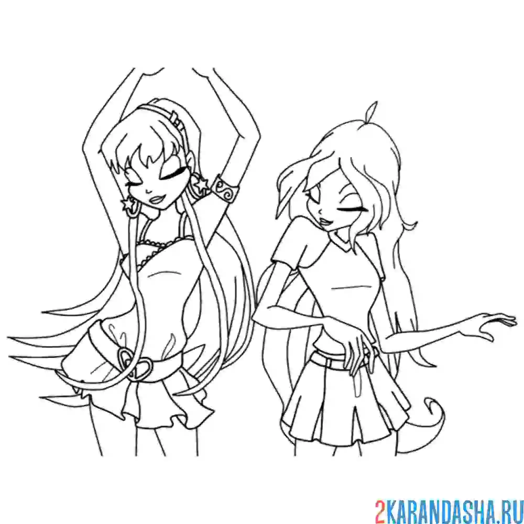 Раскраска стелла и блум