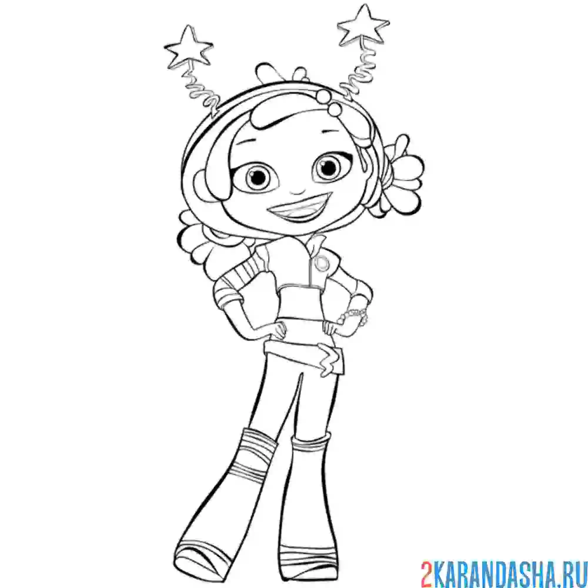 Раскраска аленка со звездочками