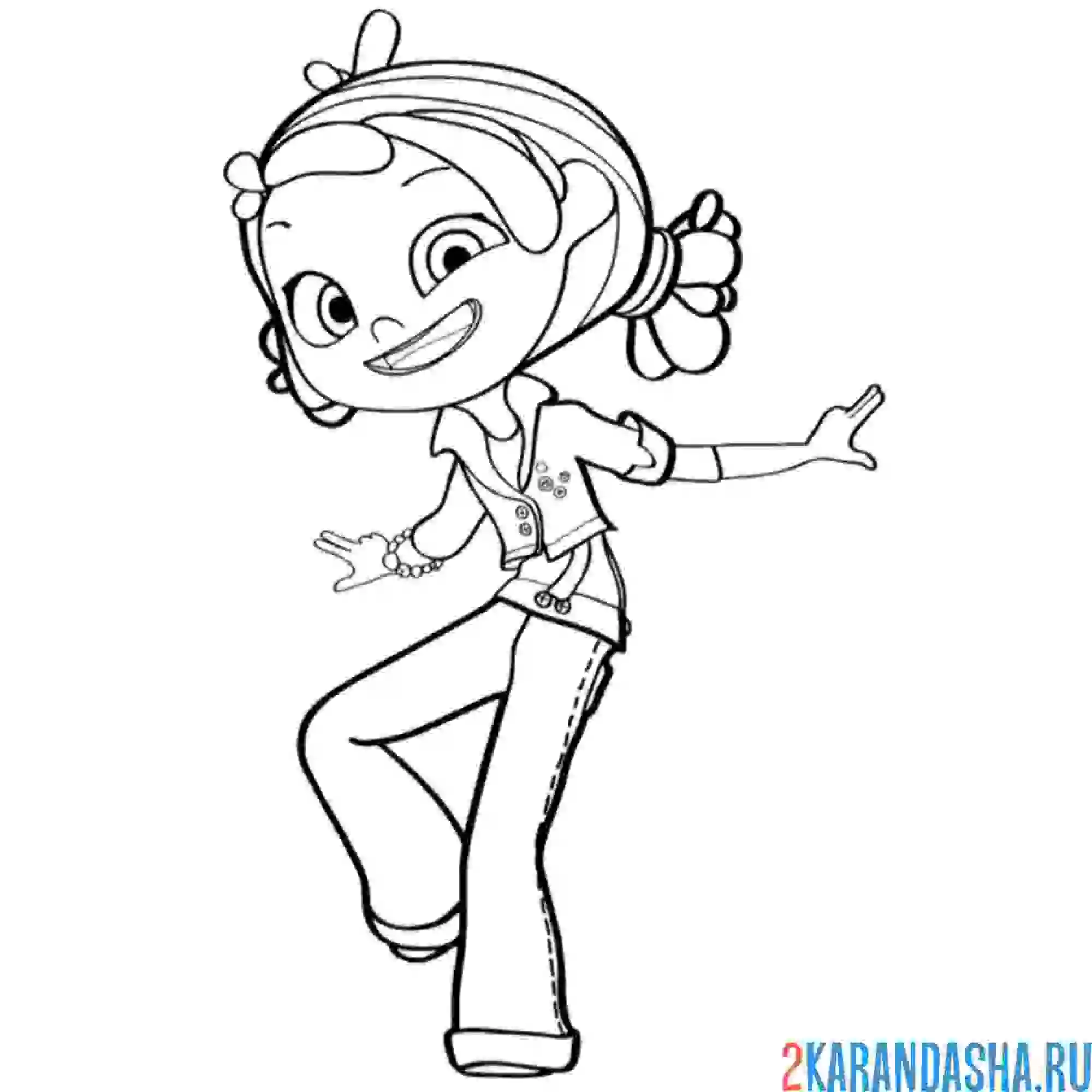 Раскраска танцующая снежка