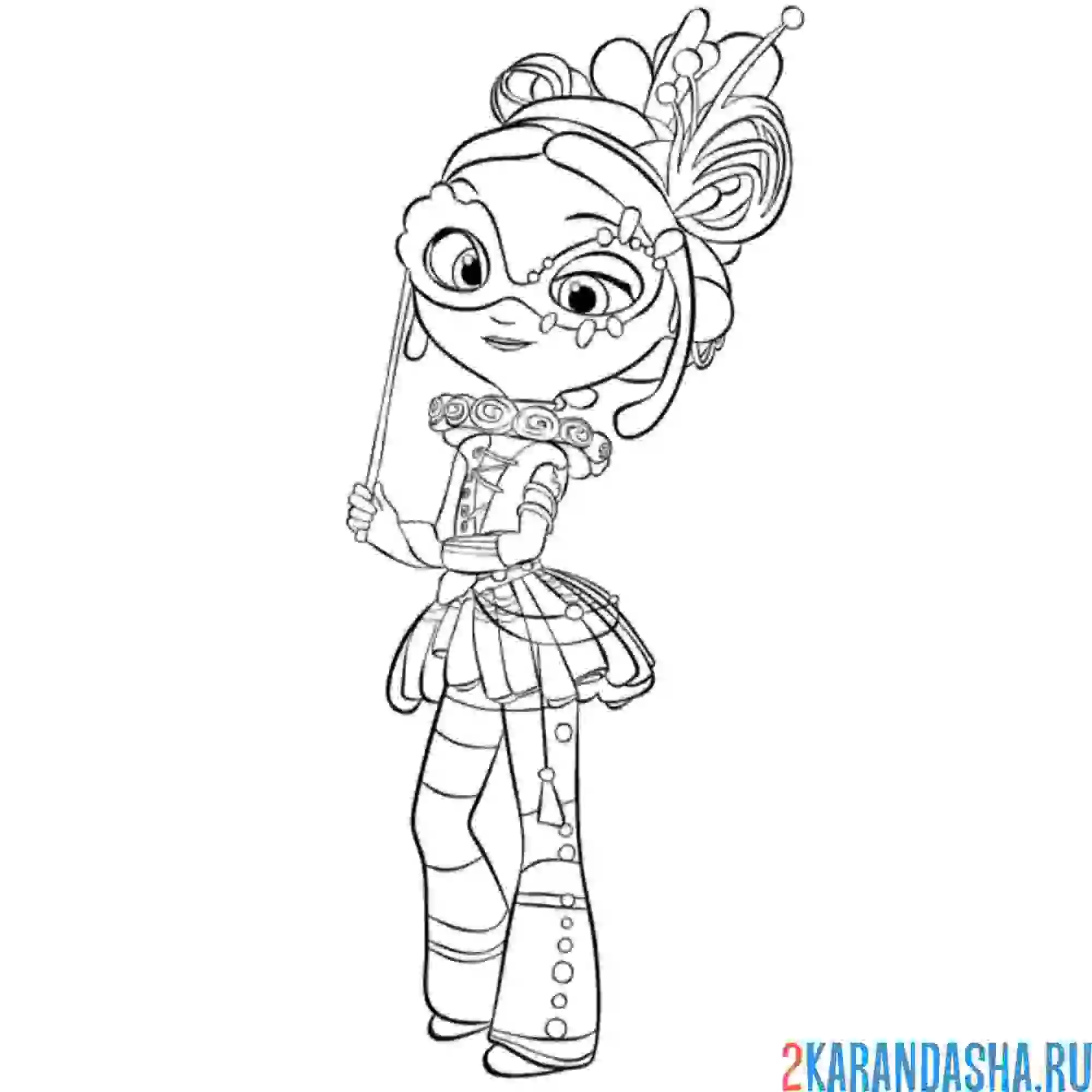 Раскраска маша в маске