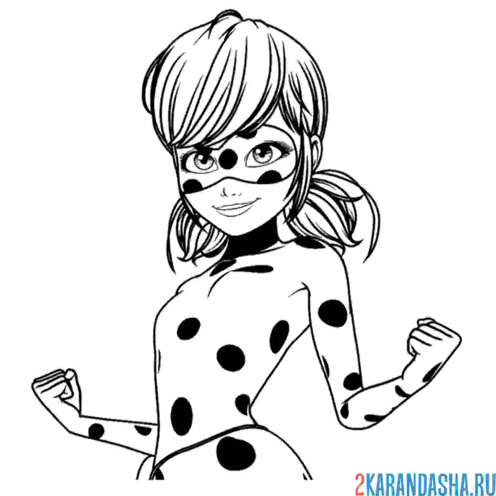 Раскраска леди баг на задании