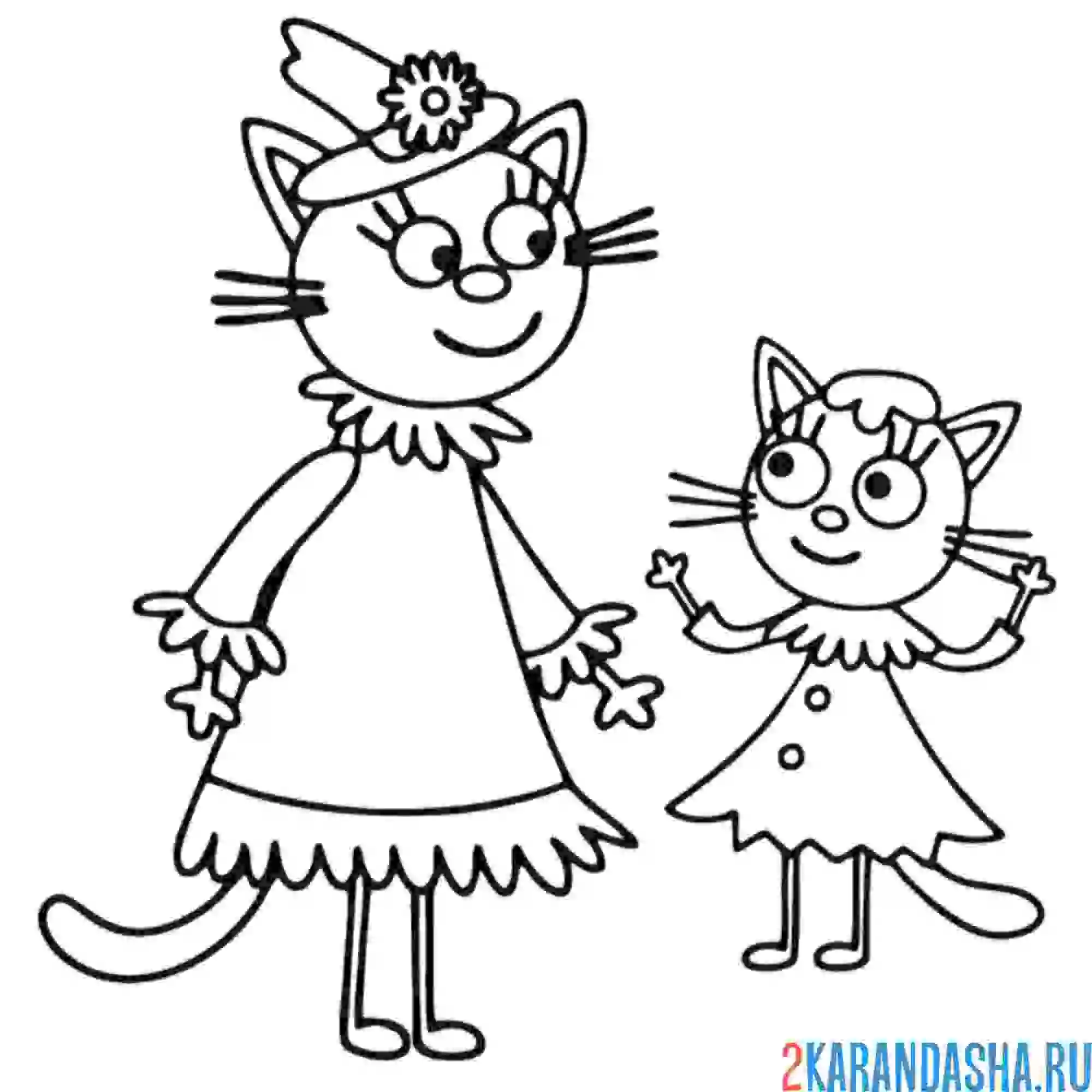 Раскраска лапочка и мама