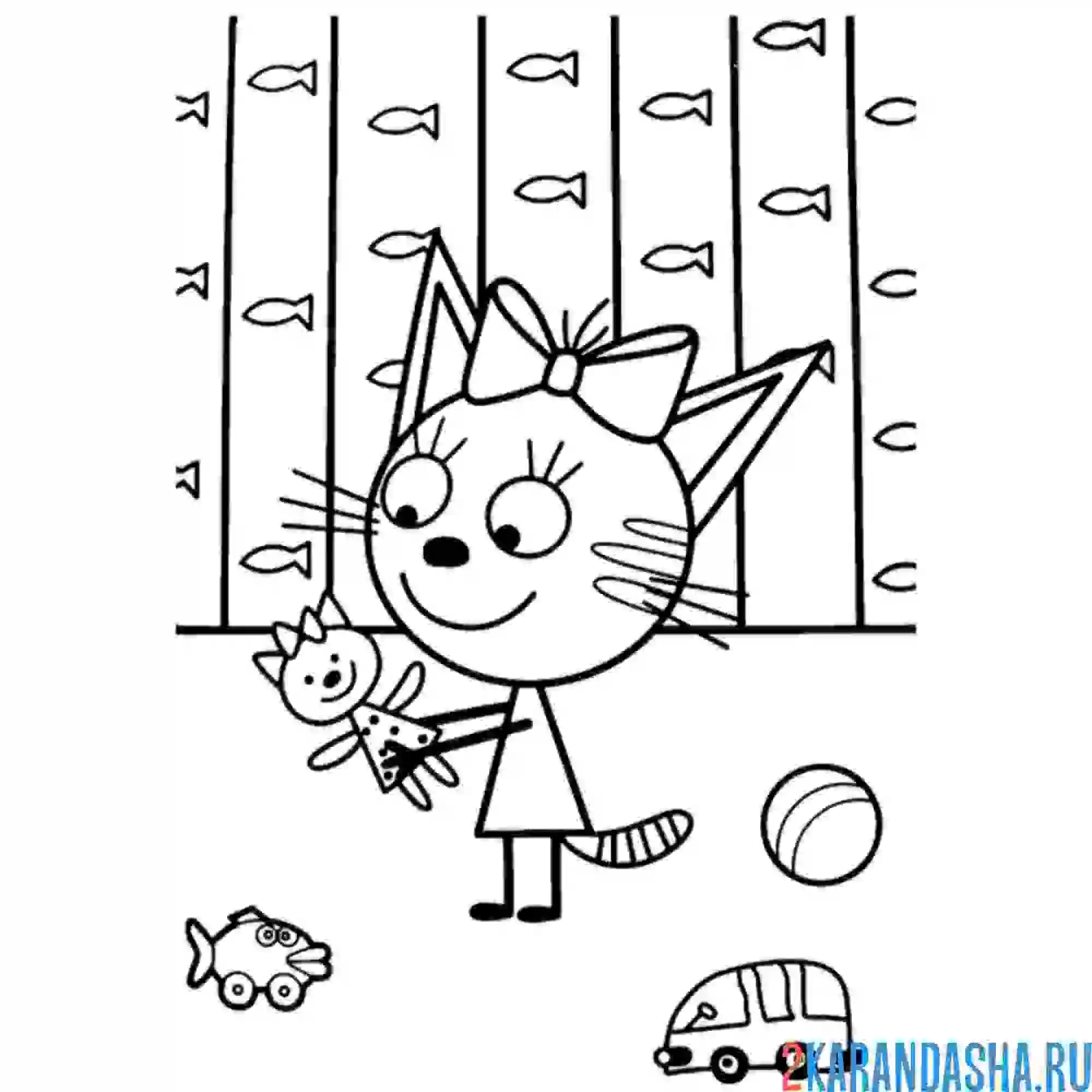 Раскраска карамелька играет