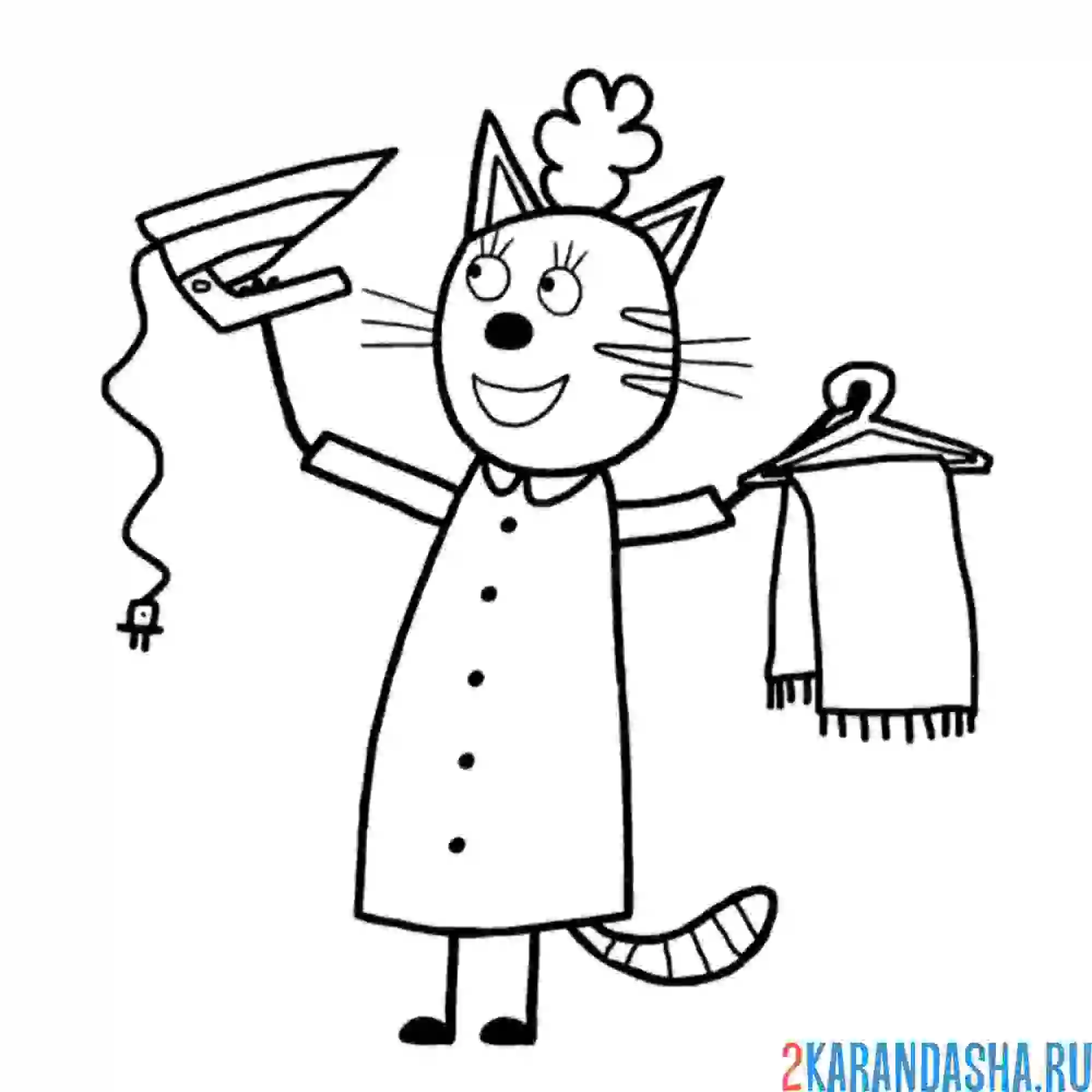 Раскраска мама с утюгом