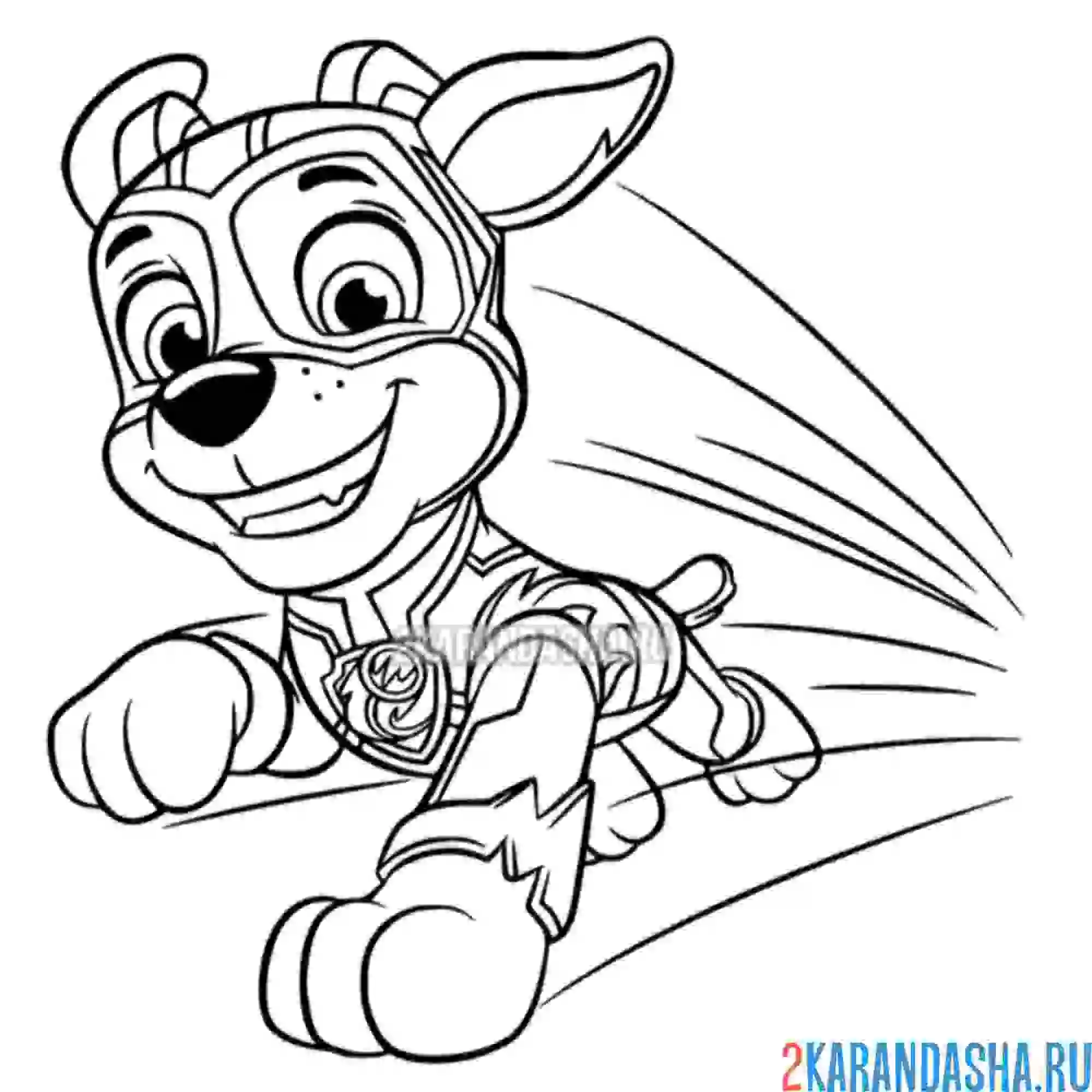 Раскраска мегащенки сильный гонщик