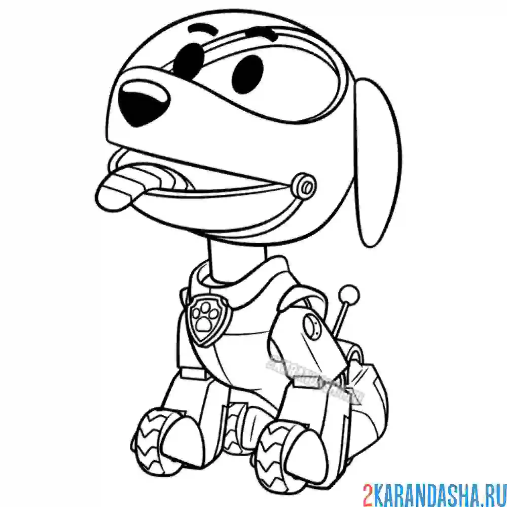 Раскраска робот-пес