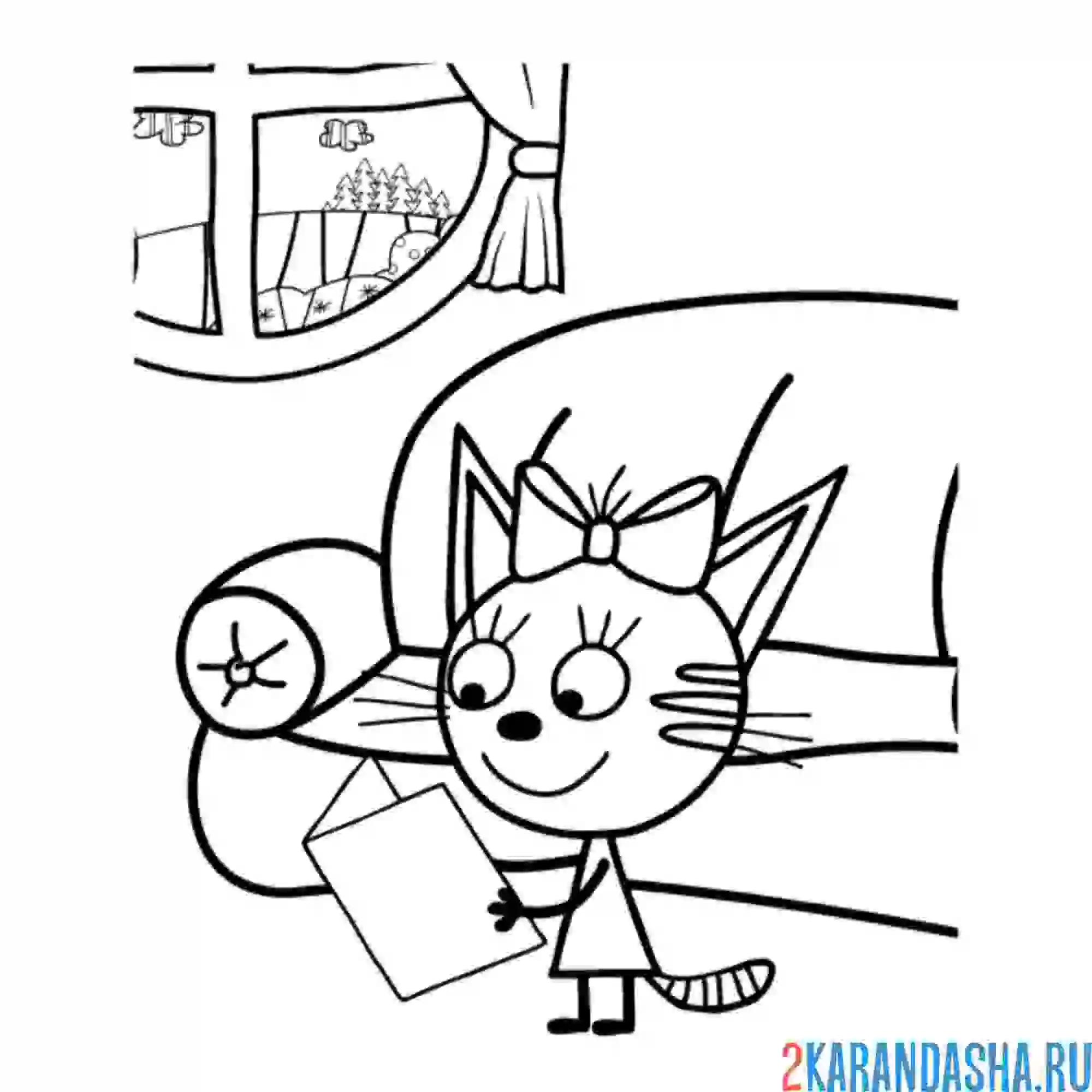 Раскраска карамелька читает