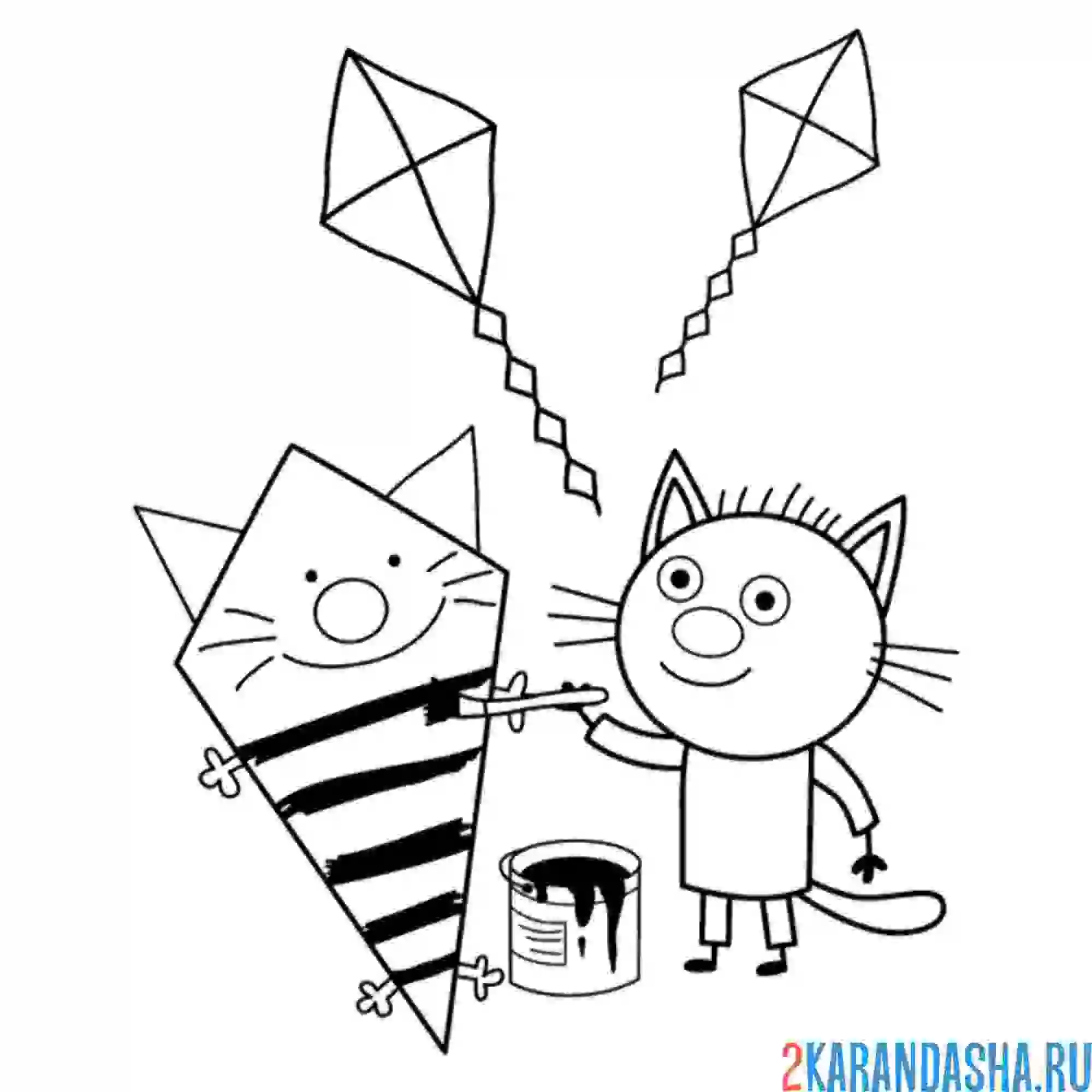 Раскраска сажик и воздушный змей