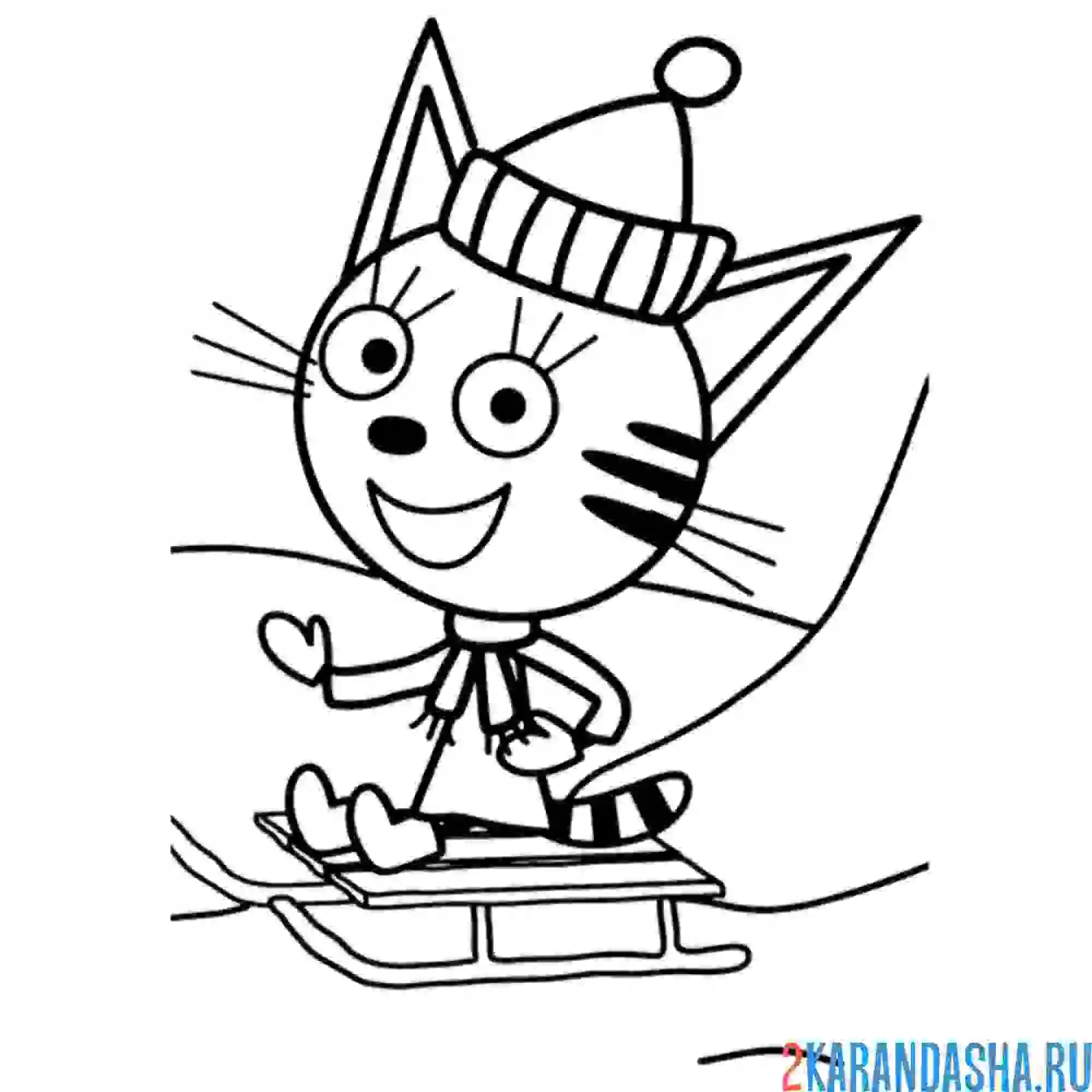 Раскраска карамелька на санках