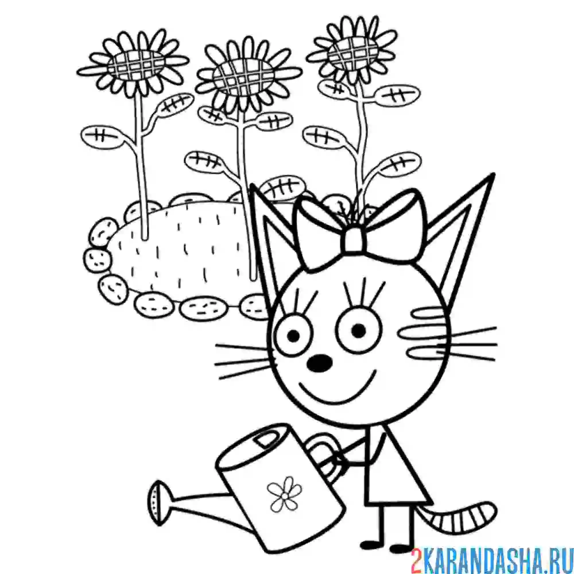 Раскраска карамелька в саду