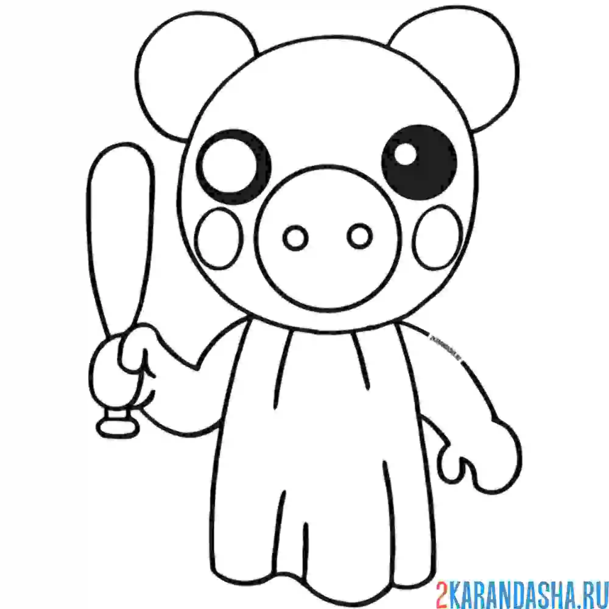 Раскраска пигги, свинка