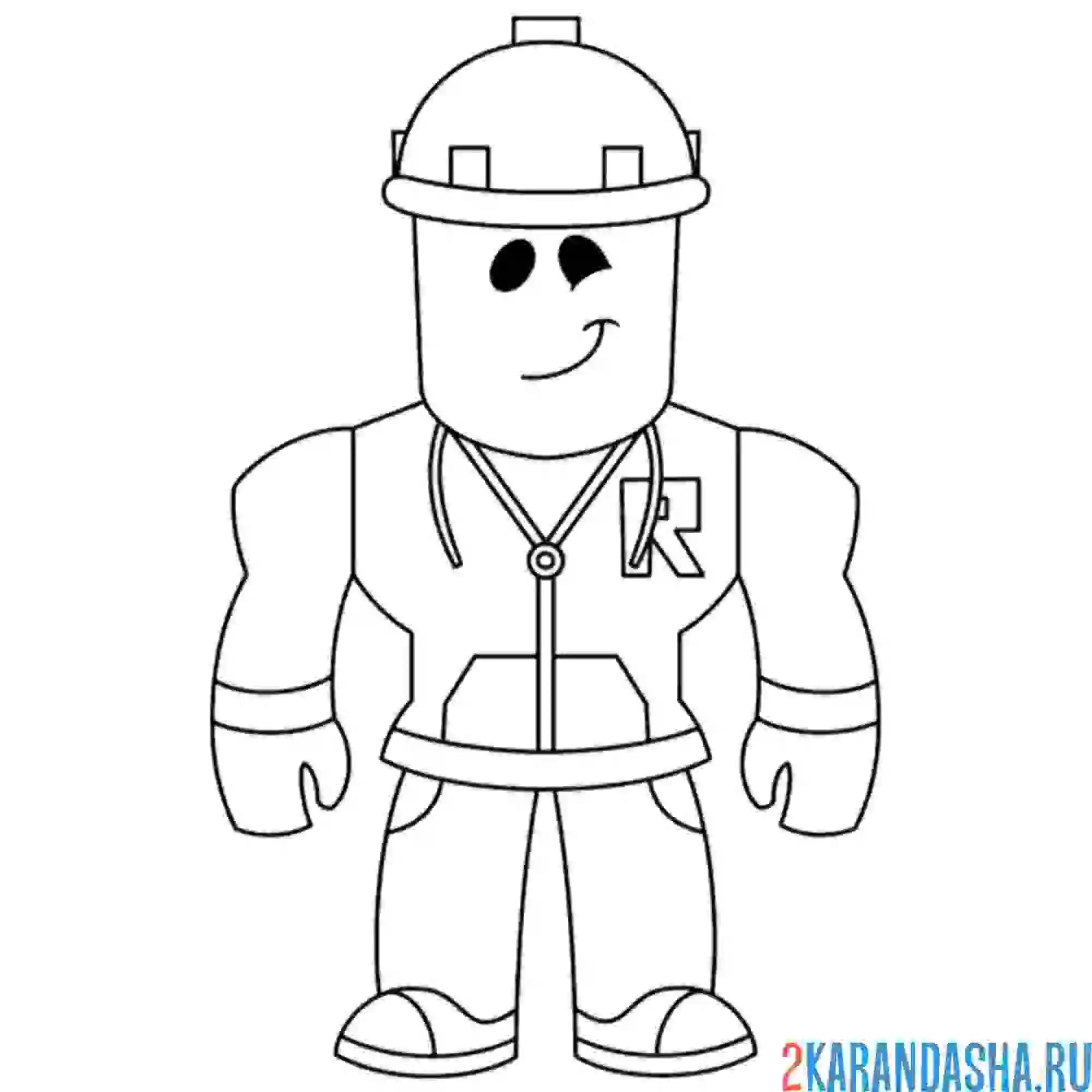 Раскраска персонаж строитель