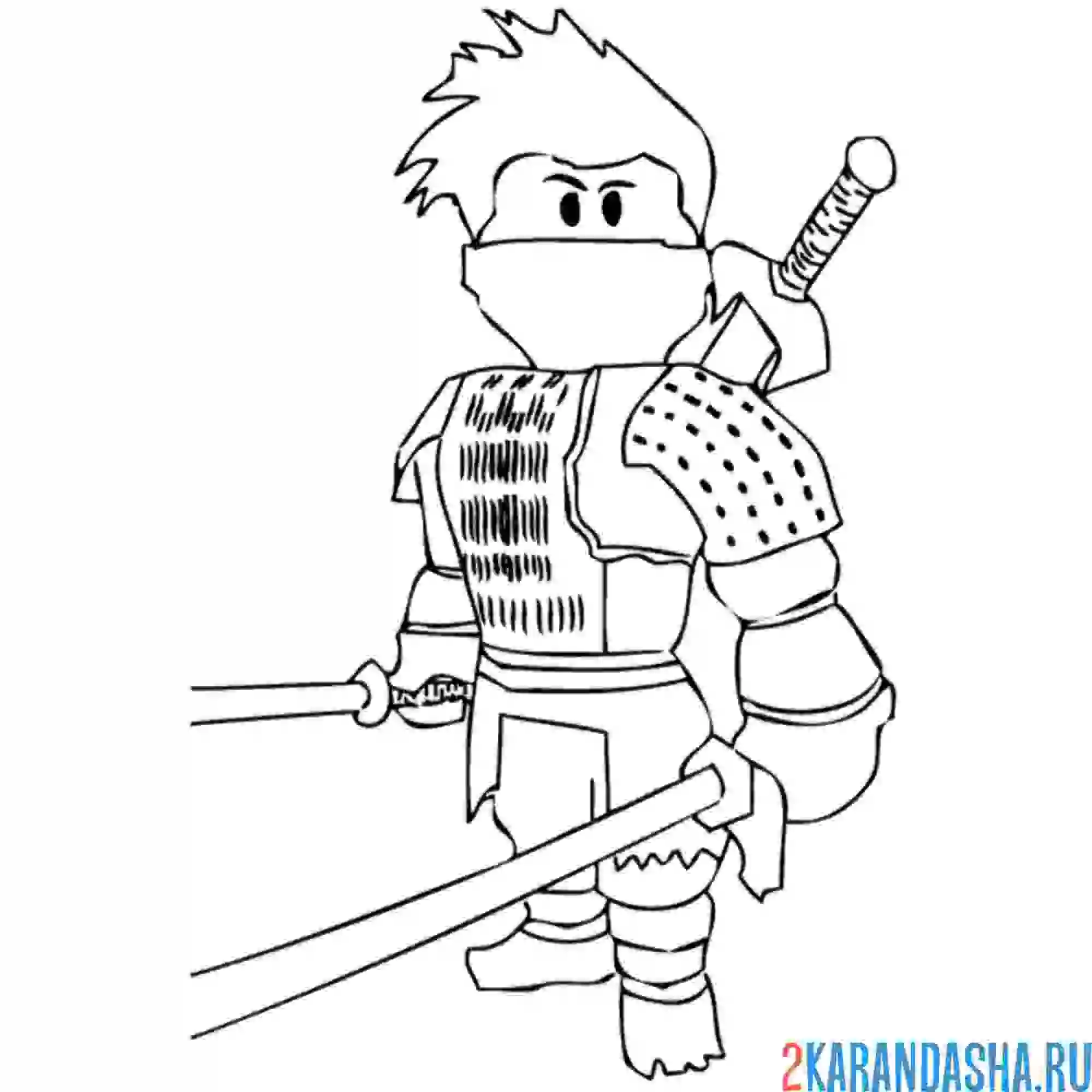Раскраска строгий ниндзя