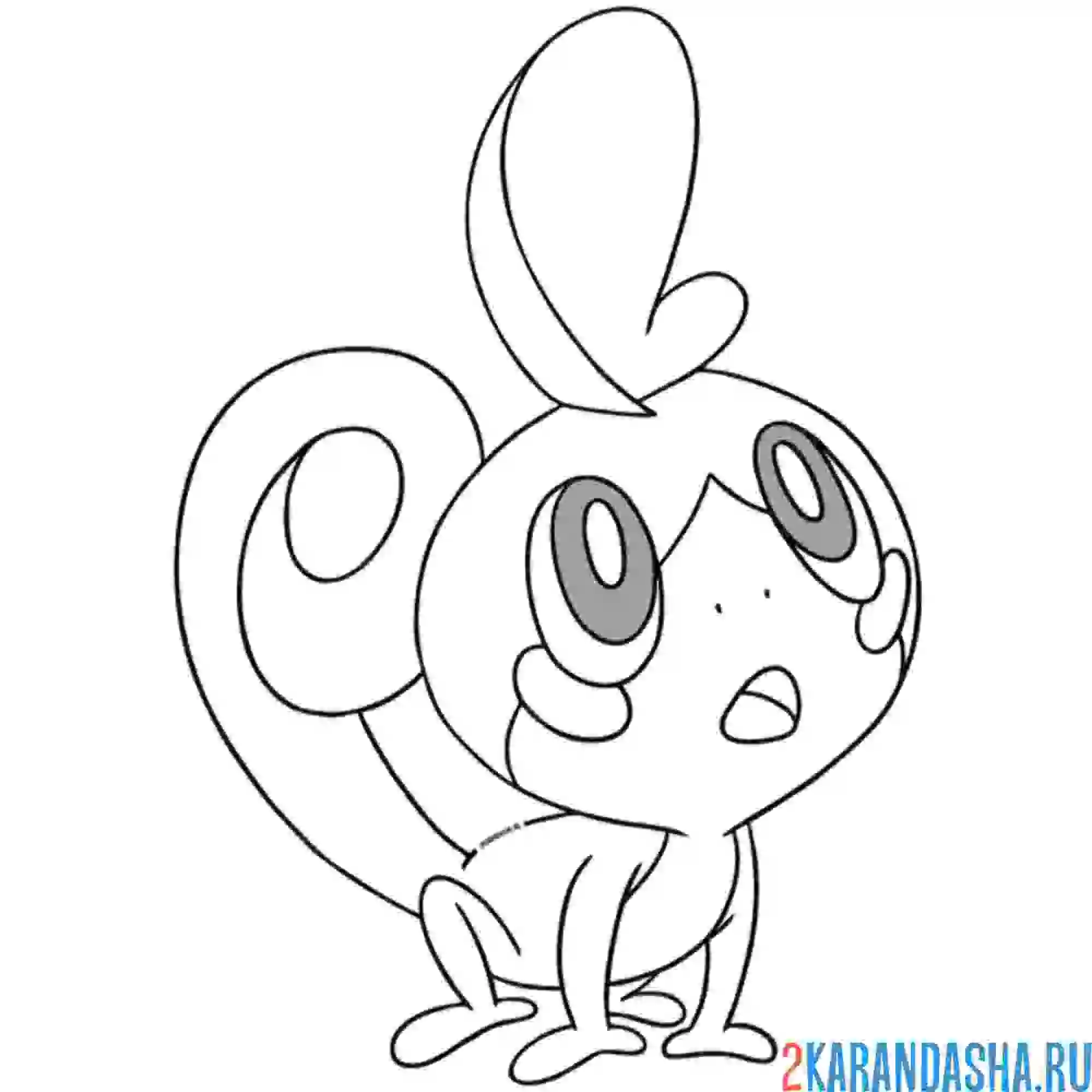 Раскраска милый соббл, робкая ящерка