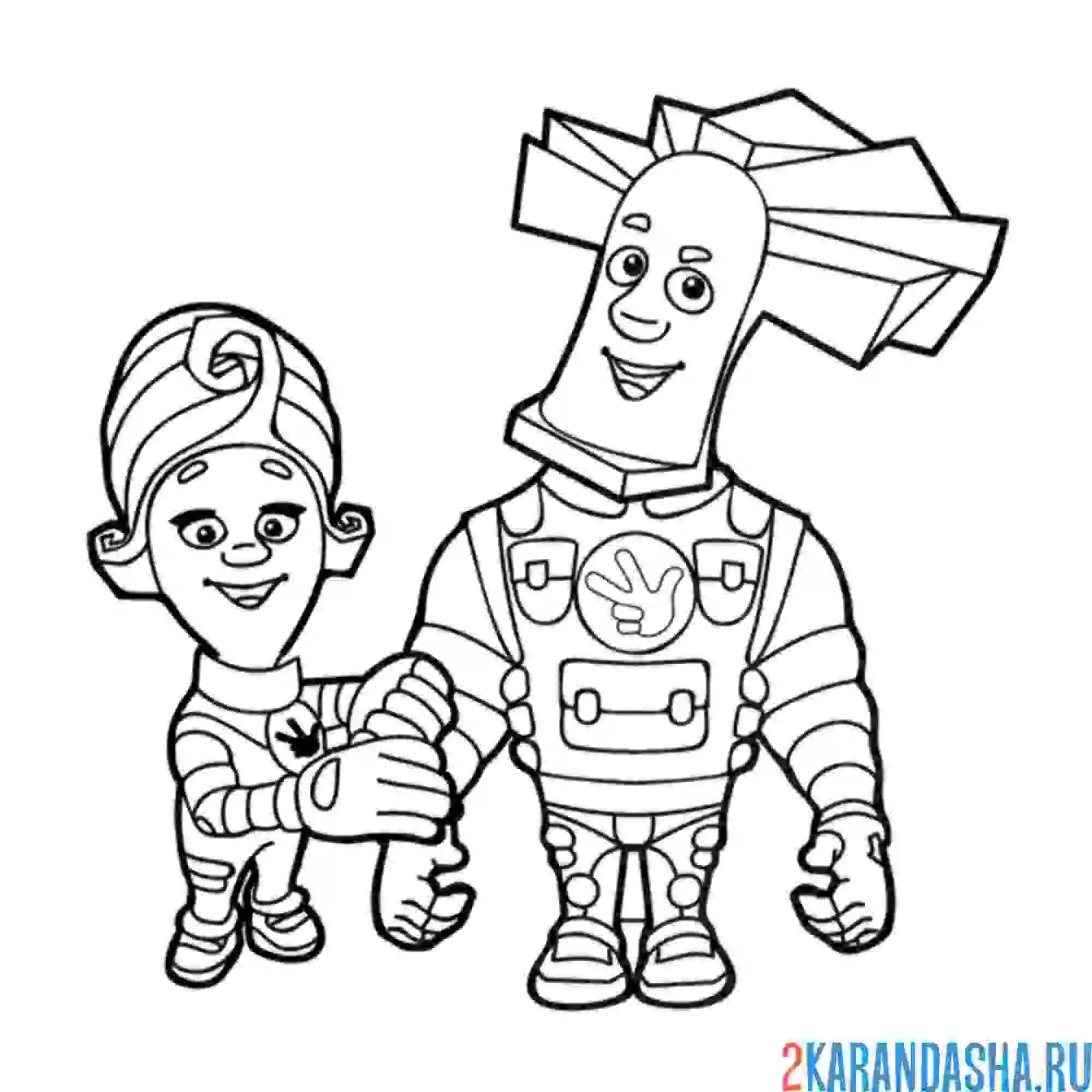 Раскраска мася и папус | фиксики