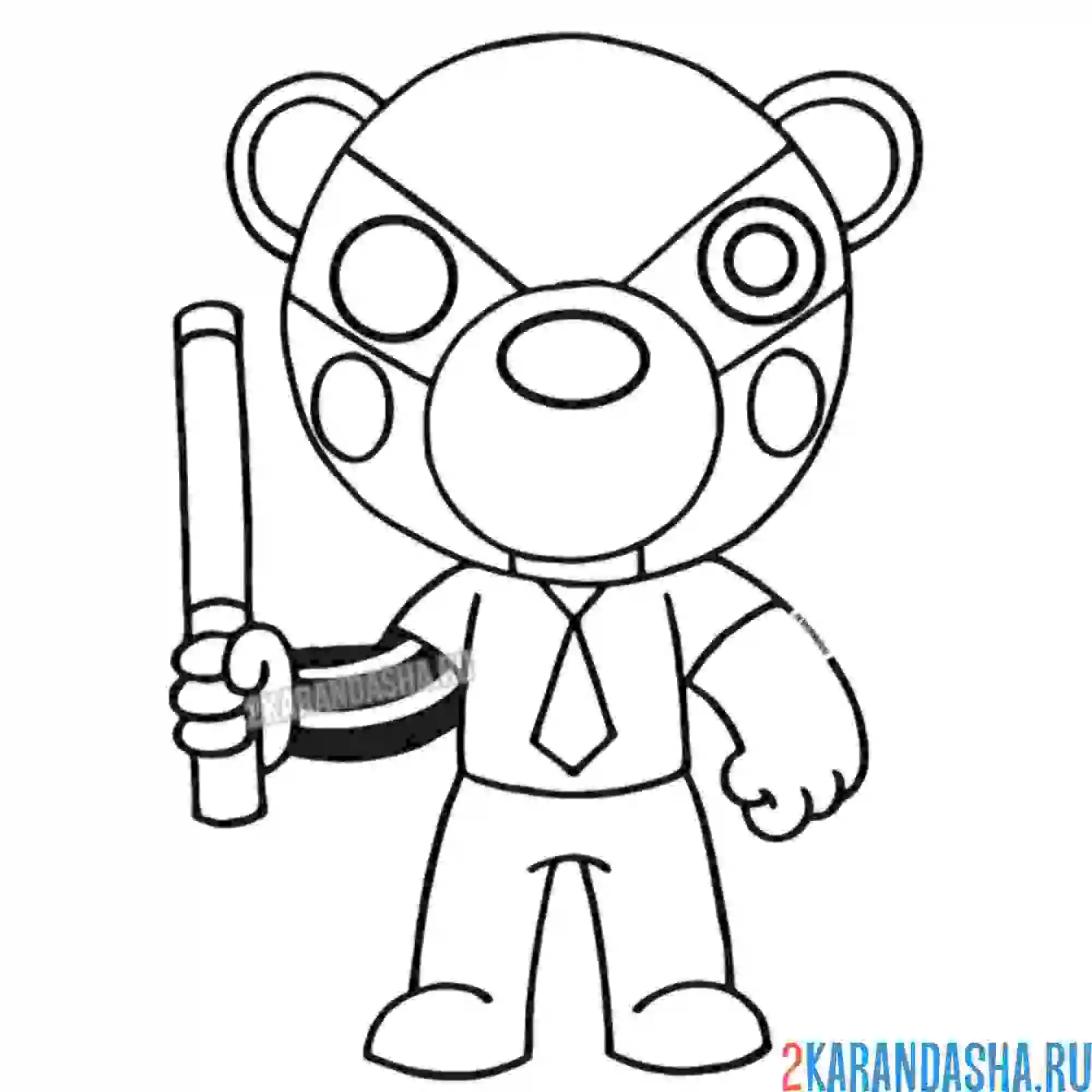 Раскраска пигги badgy