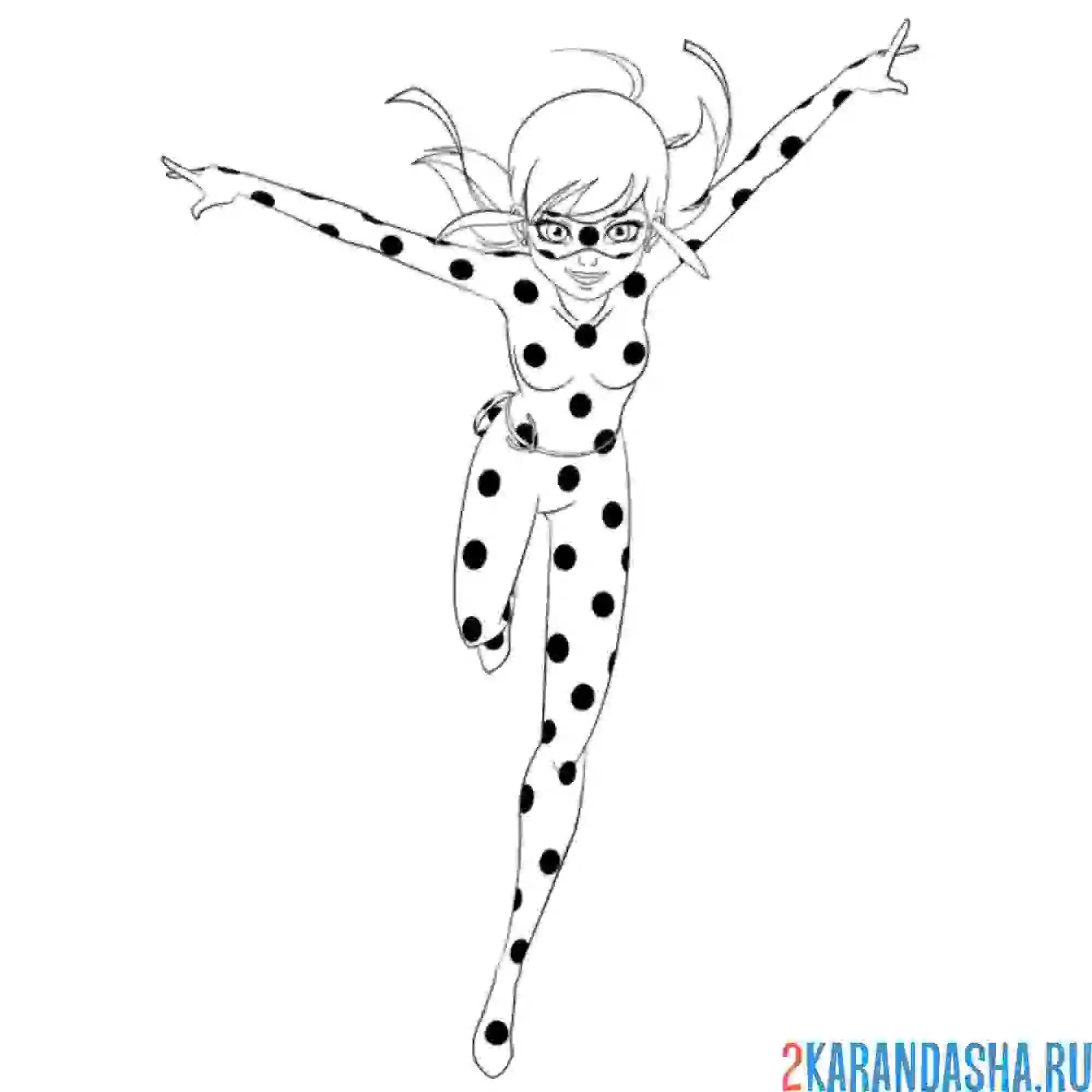 Раскраска леди баг спешит на помощь