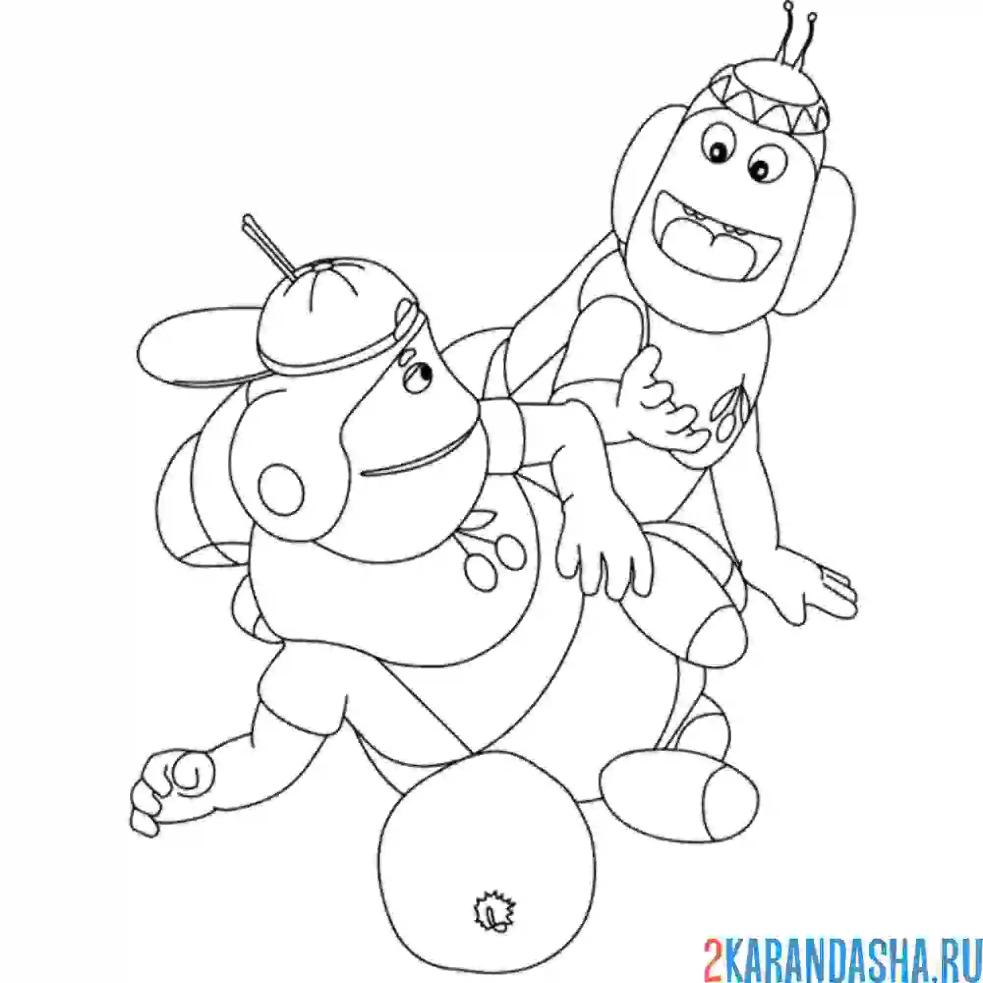 Раскраска пупсень и вупсень