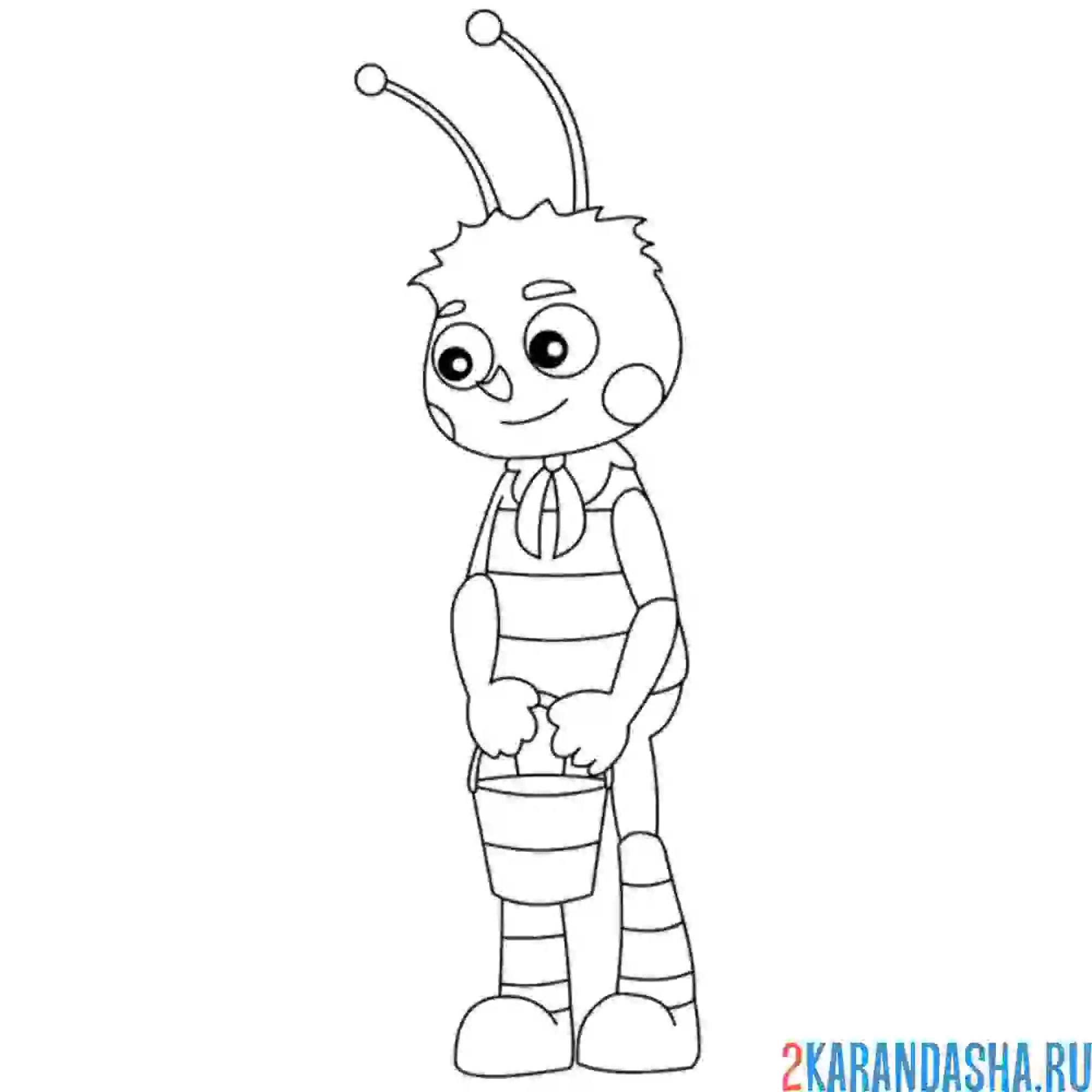 Раскраска тема пчеленок из лунтика