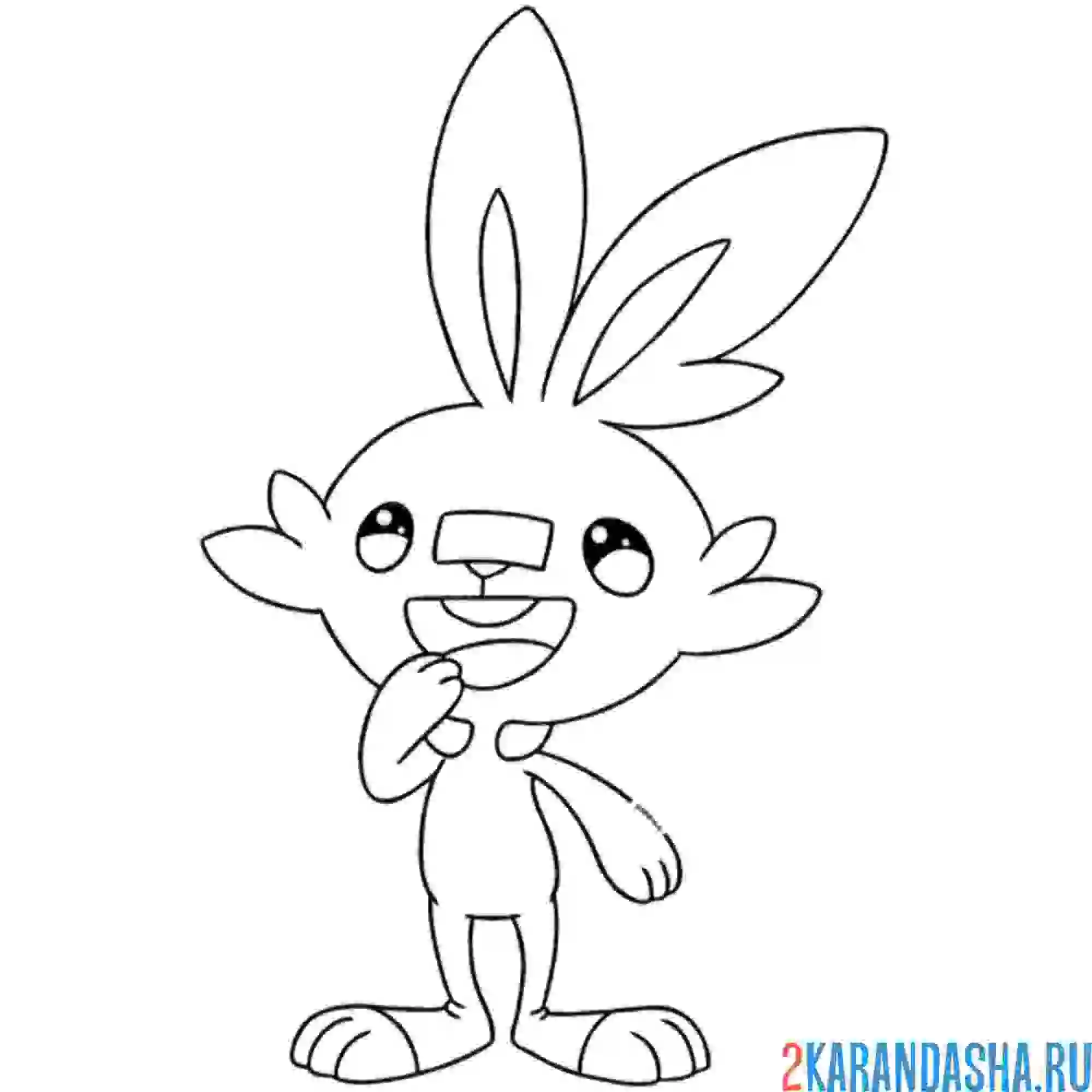Раскраска кролик скорбанни