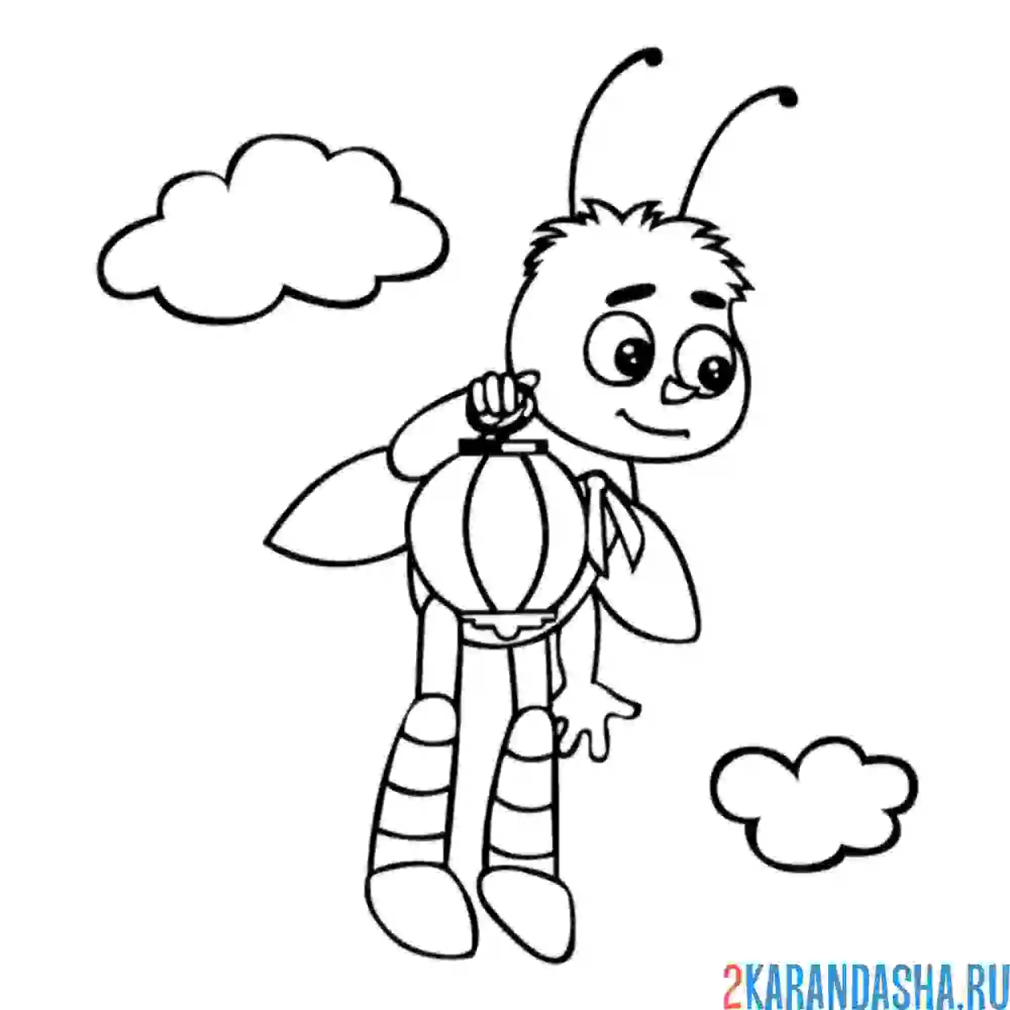 Раскраска пчеленок тема с медом из лунтика