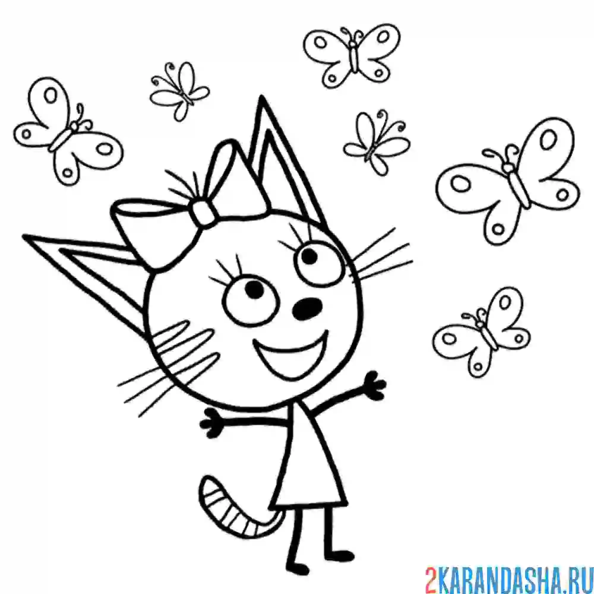 Раскраска карамелька и бабочки