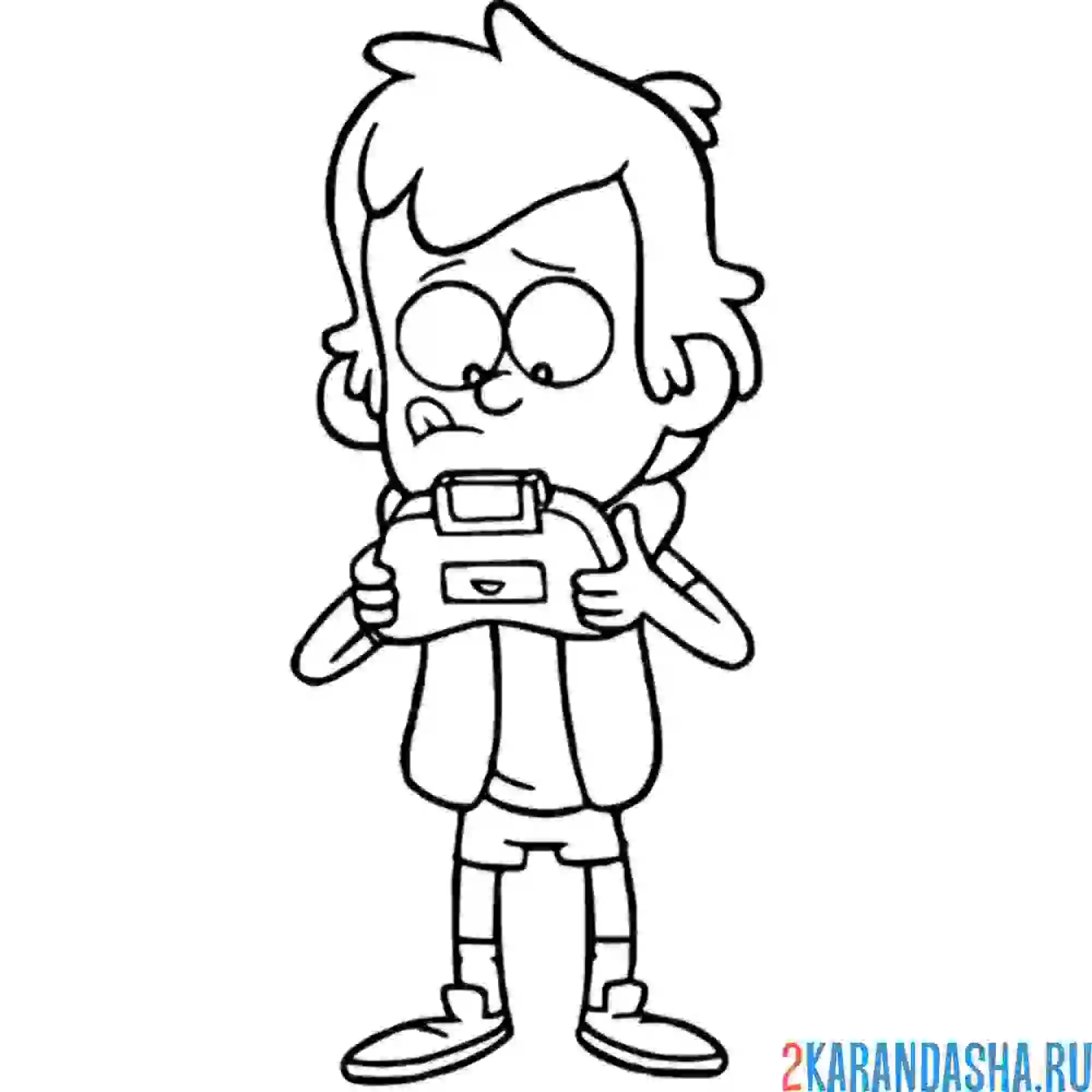 Раскраска диппер играет в приставку