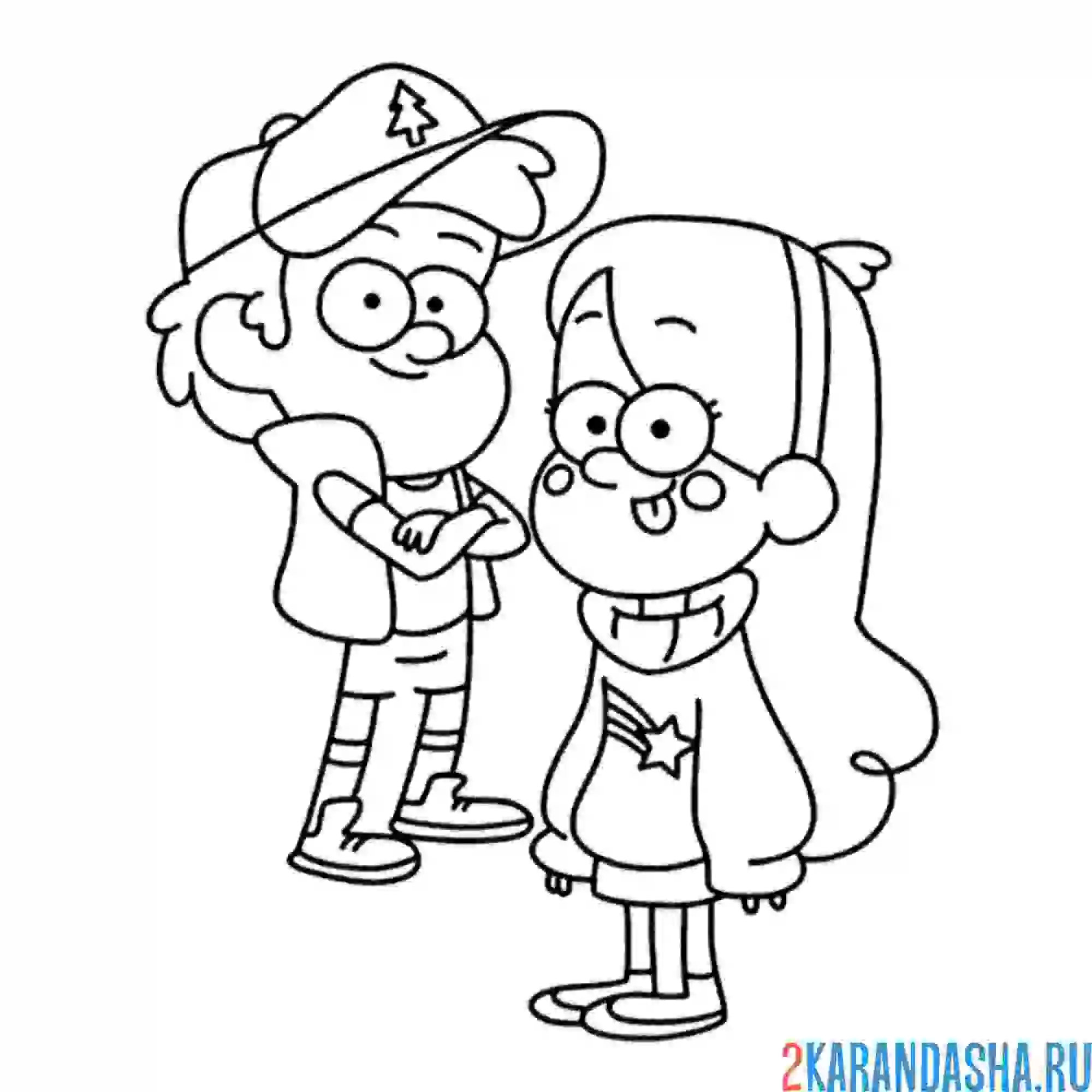 Раскраска диппер и мэйбл