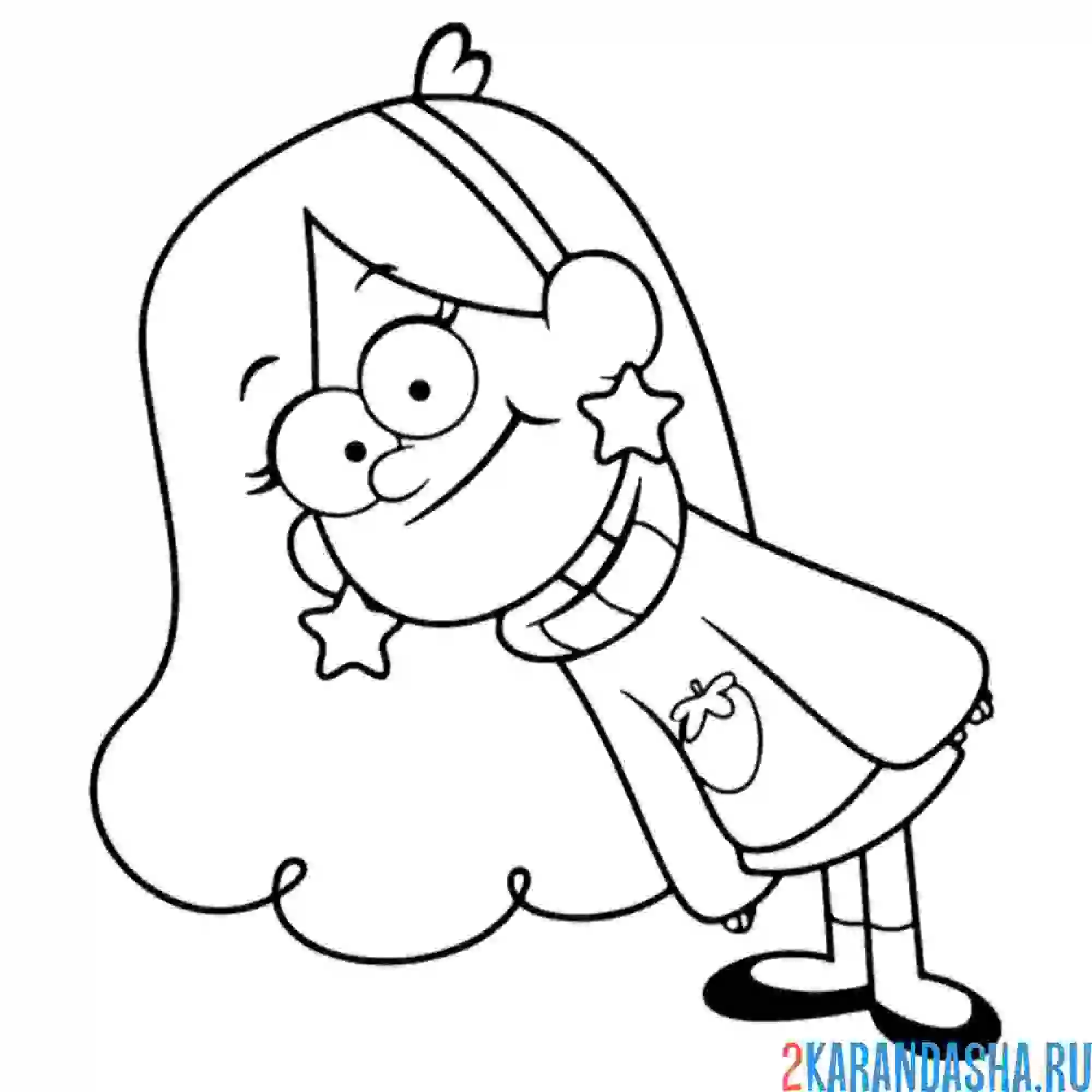 Раскраска мэйбл в сережках